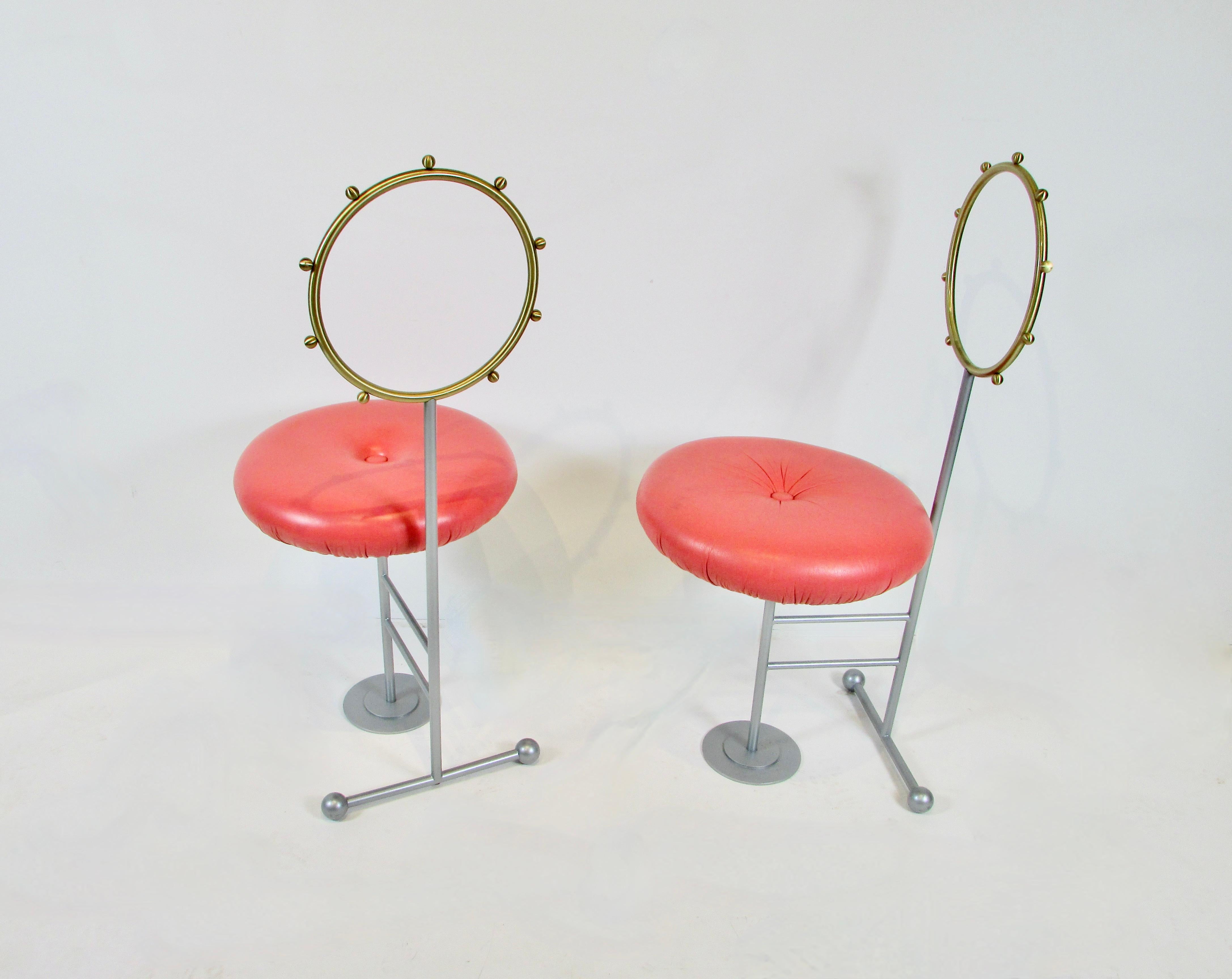 Three Whimsical Sawaya and Moroni Post Modern Memphis Style Occasional Chairs For Sale 5
