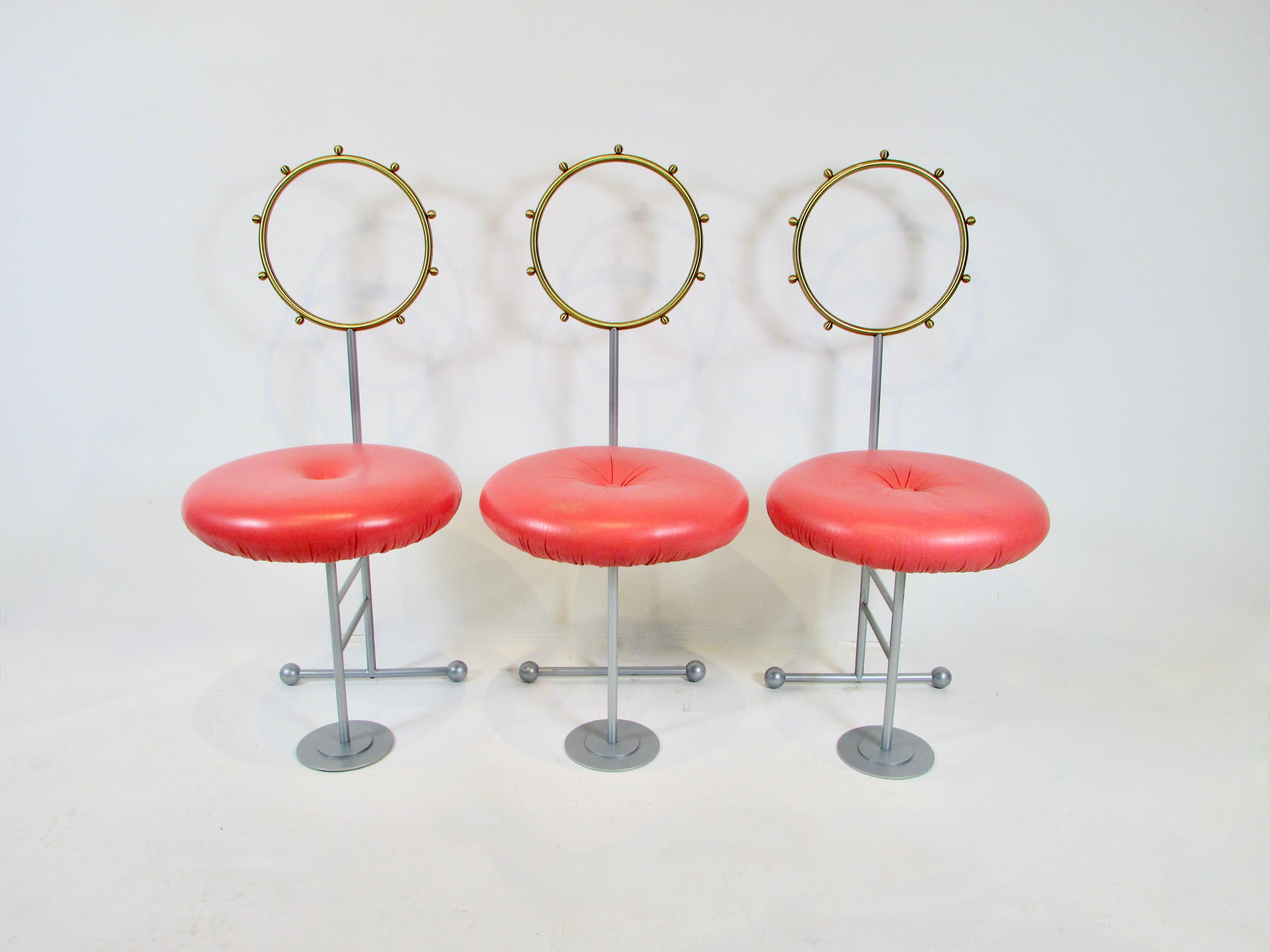 Three Whimsical Sawaya and Moroni Post Modern Memphis Style Occasional Chairs For Sale 6