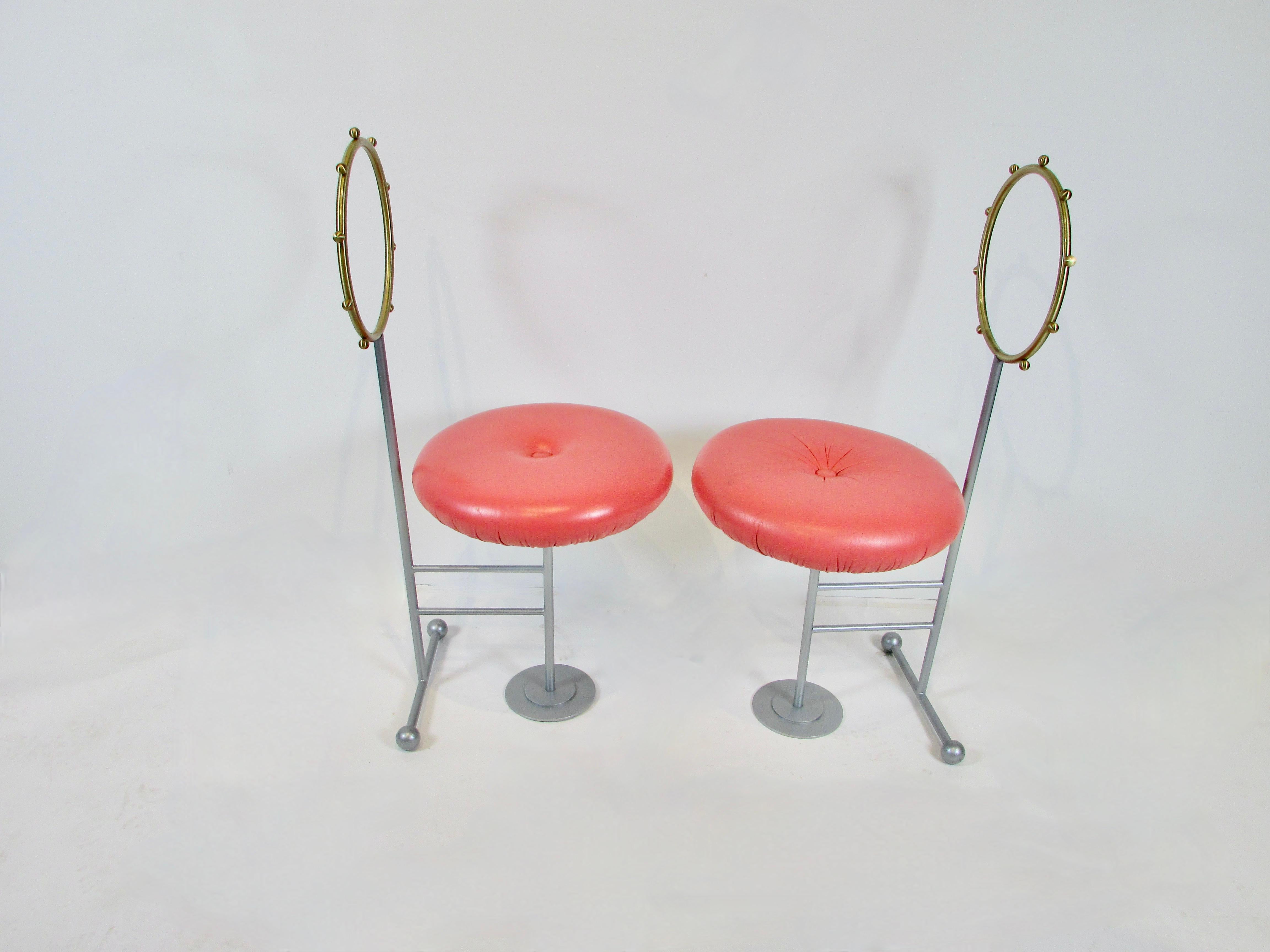 Three Whimsical Sawaya and Moroni Post Modern Memphis Style Occasional Chairs For Sale 1