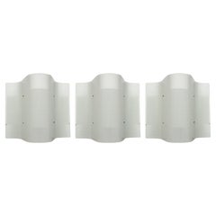 Tre focaccine da parete in metallo bianco di Börge Lindau & Bo Lindekrantz per Zero, 1990