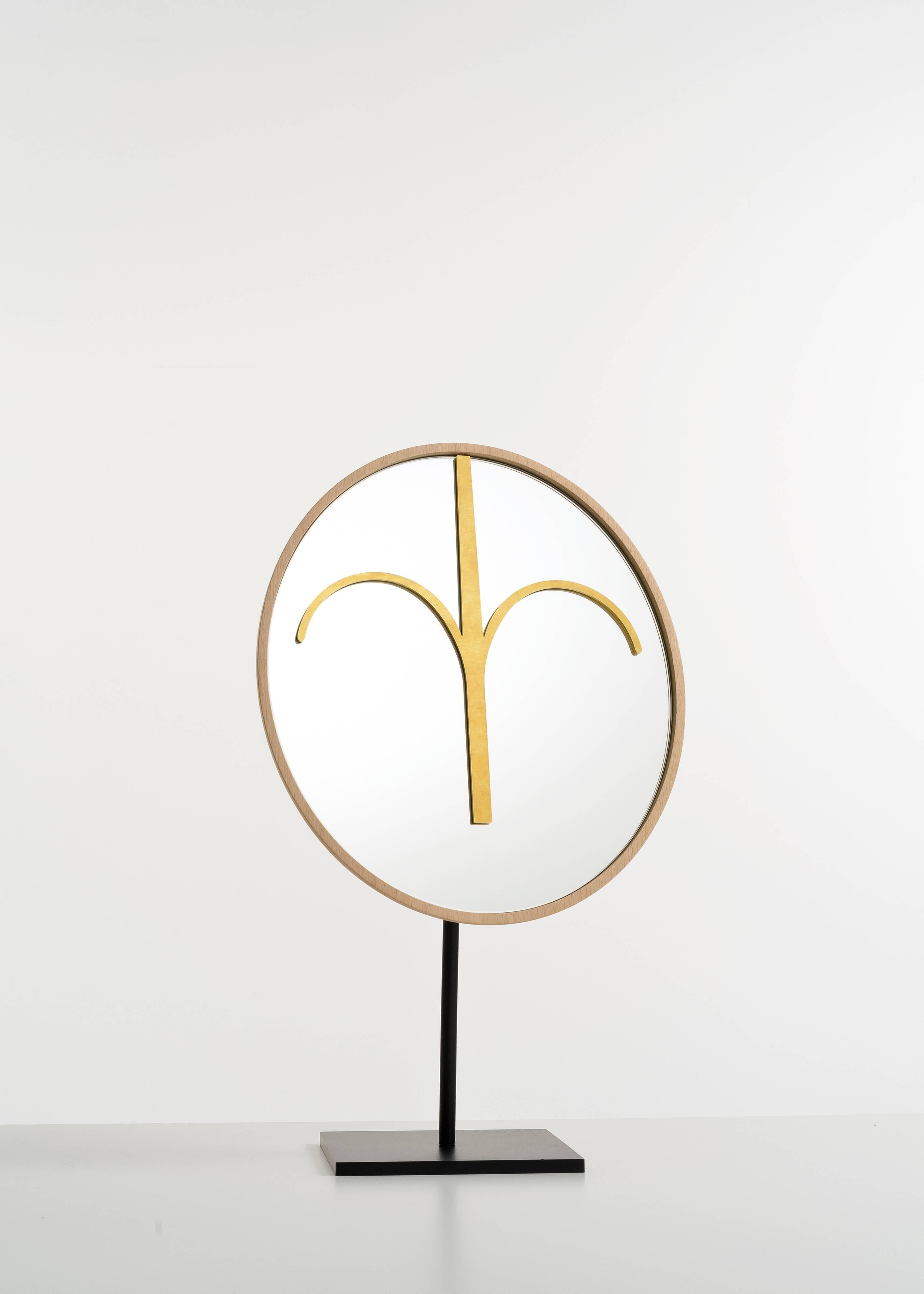 Tribal Three Wise Mirrors, Minimalist Ethnic Sculptures Inspired by African Masks For Sale