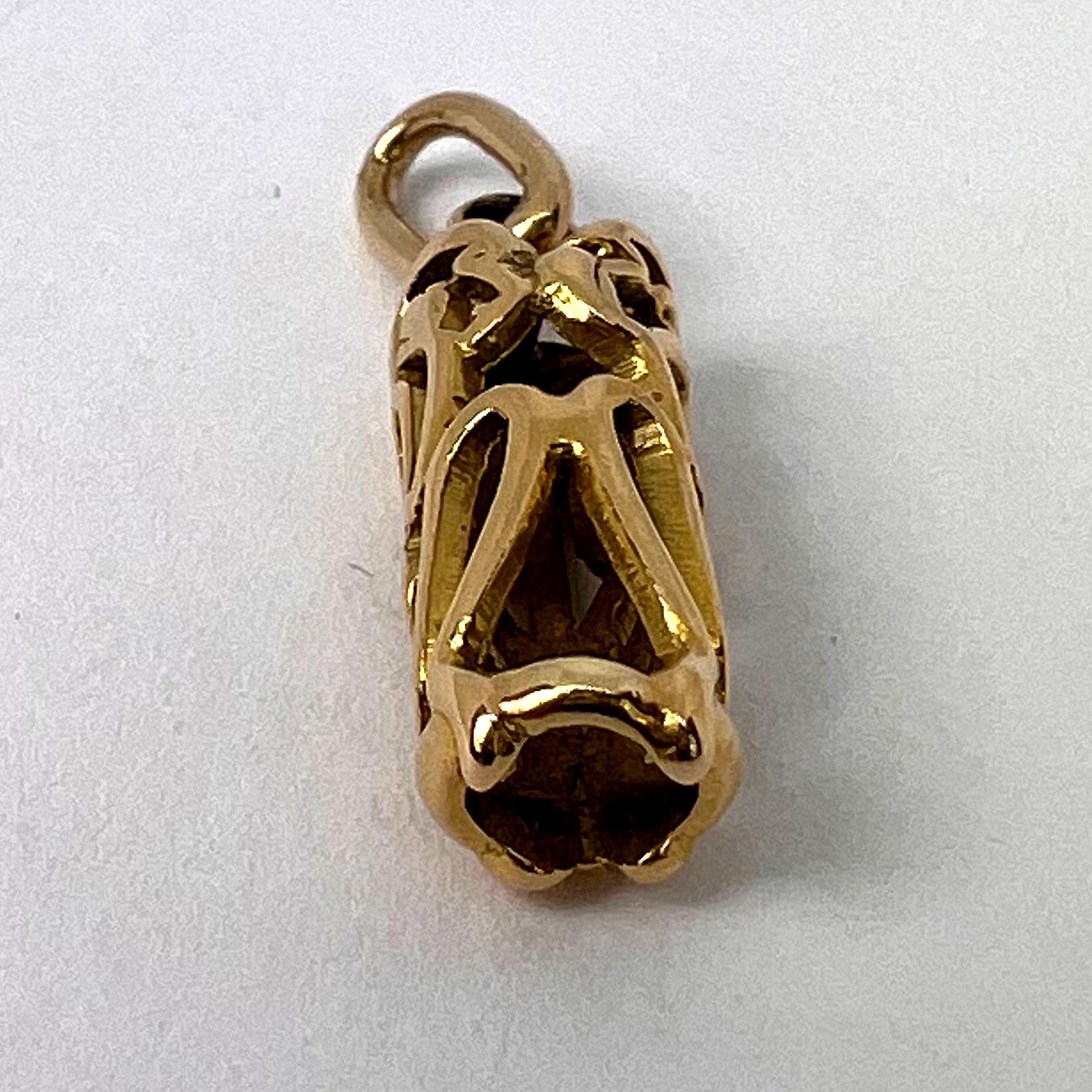 Three Wise Monkeys 18K Yellow Gold Charm Pendant 11