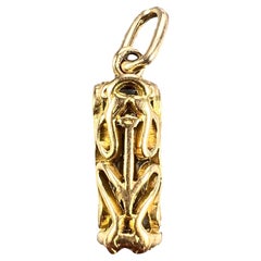 Three Wise Monkeys 18K Yellow Gold Charm Pendant