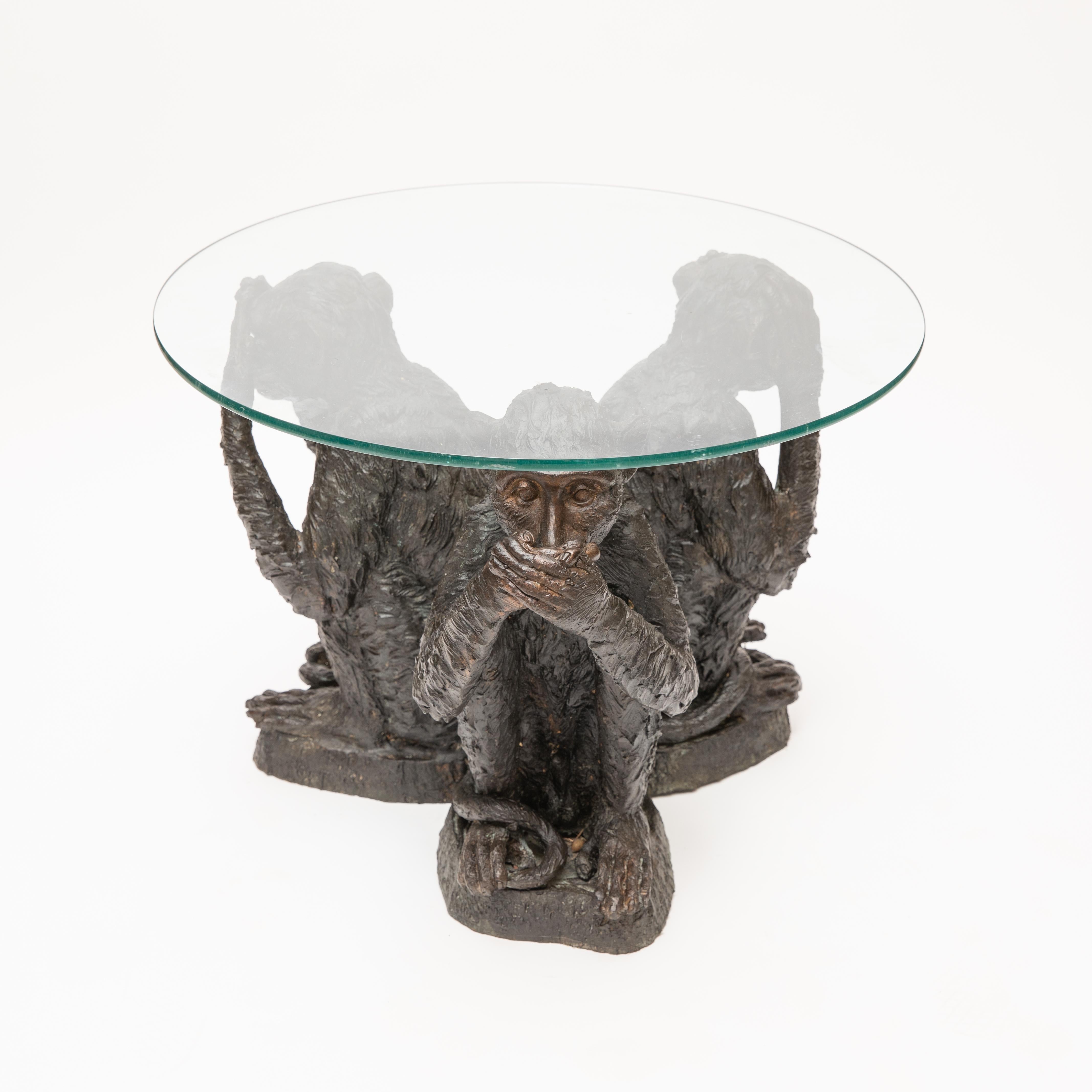 monkey table with glass top