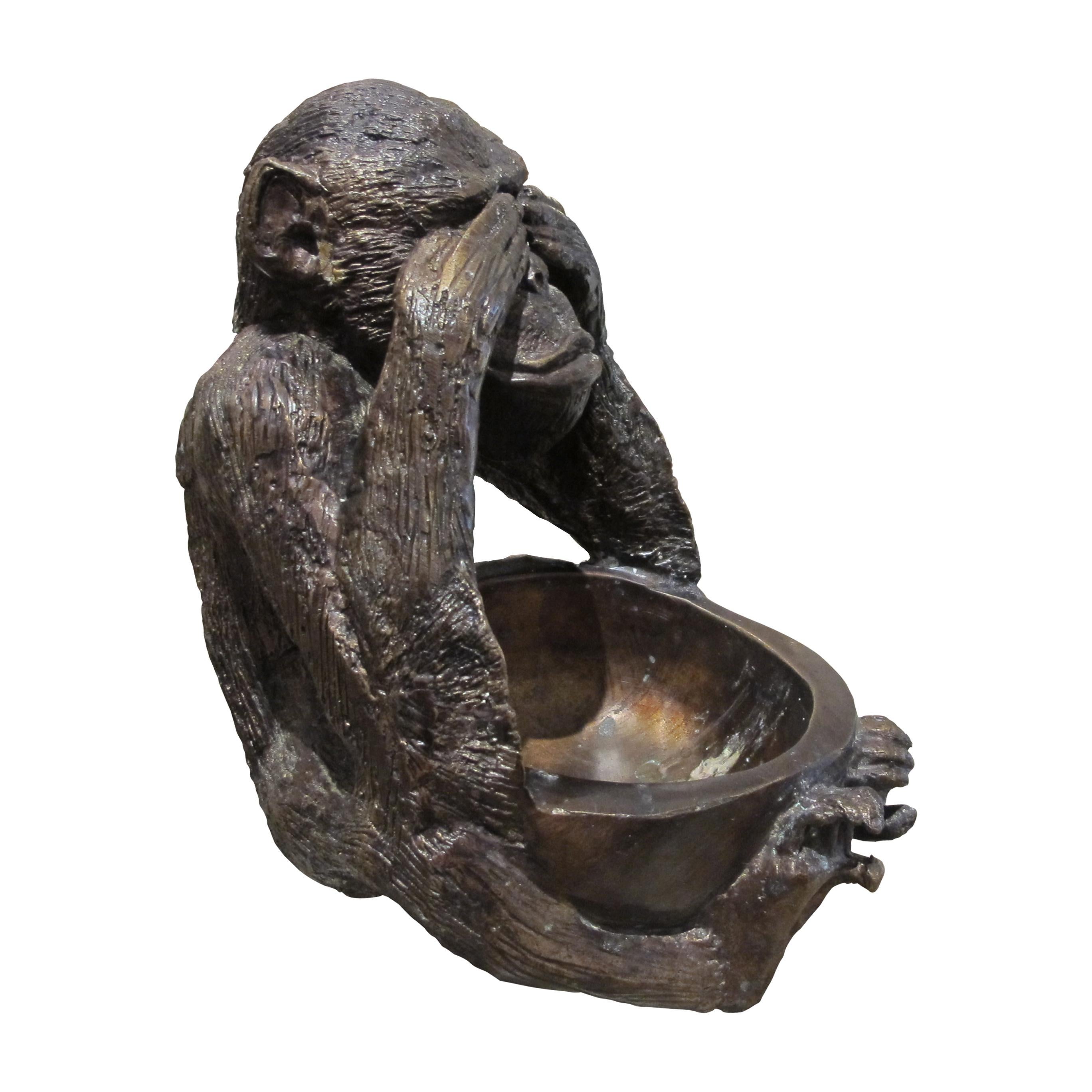 Mid-20th Century Three Wise Monkeys Bronze Sculptures “See No Evil, Hear No Evil, Speak No Evil” For Sale