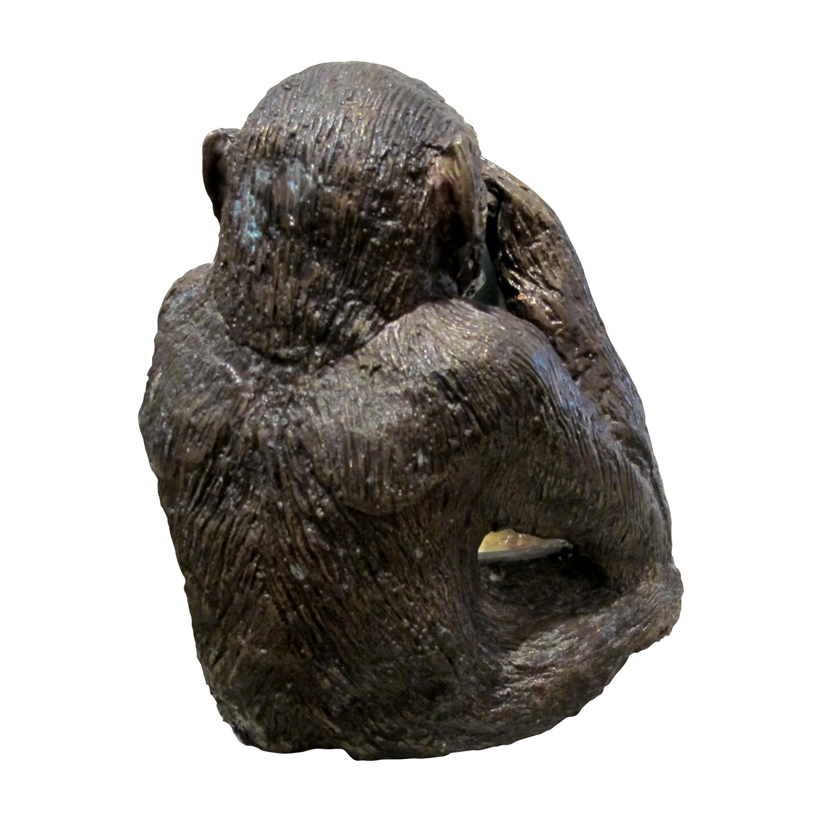Three Wise Monkeys Bronze Sculptures “See No Evil, Hear No Evil, Speak No Evil” For Sale 1