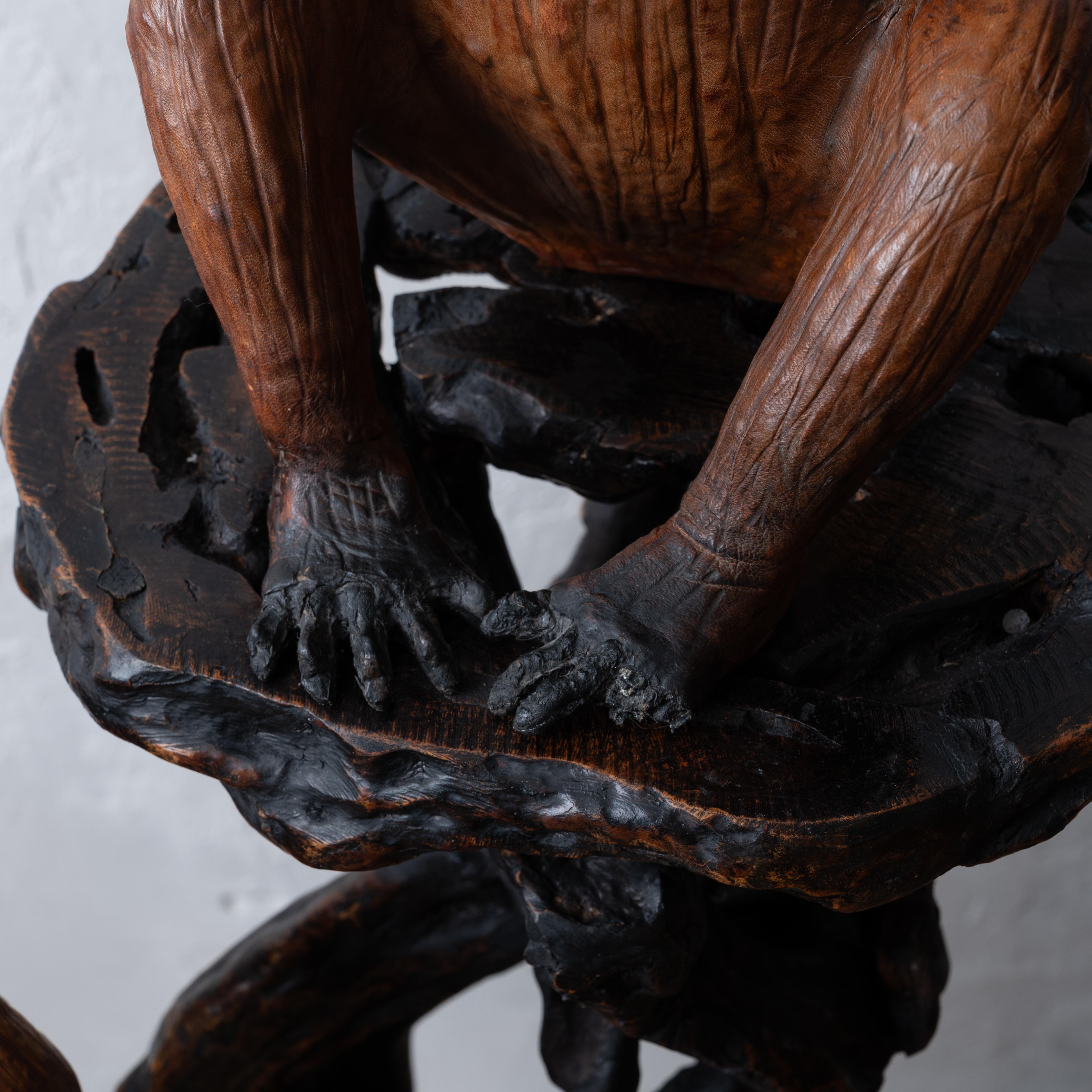 Sculptures en cuir des trois singes sages en vente 10