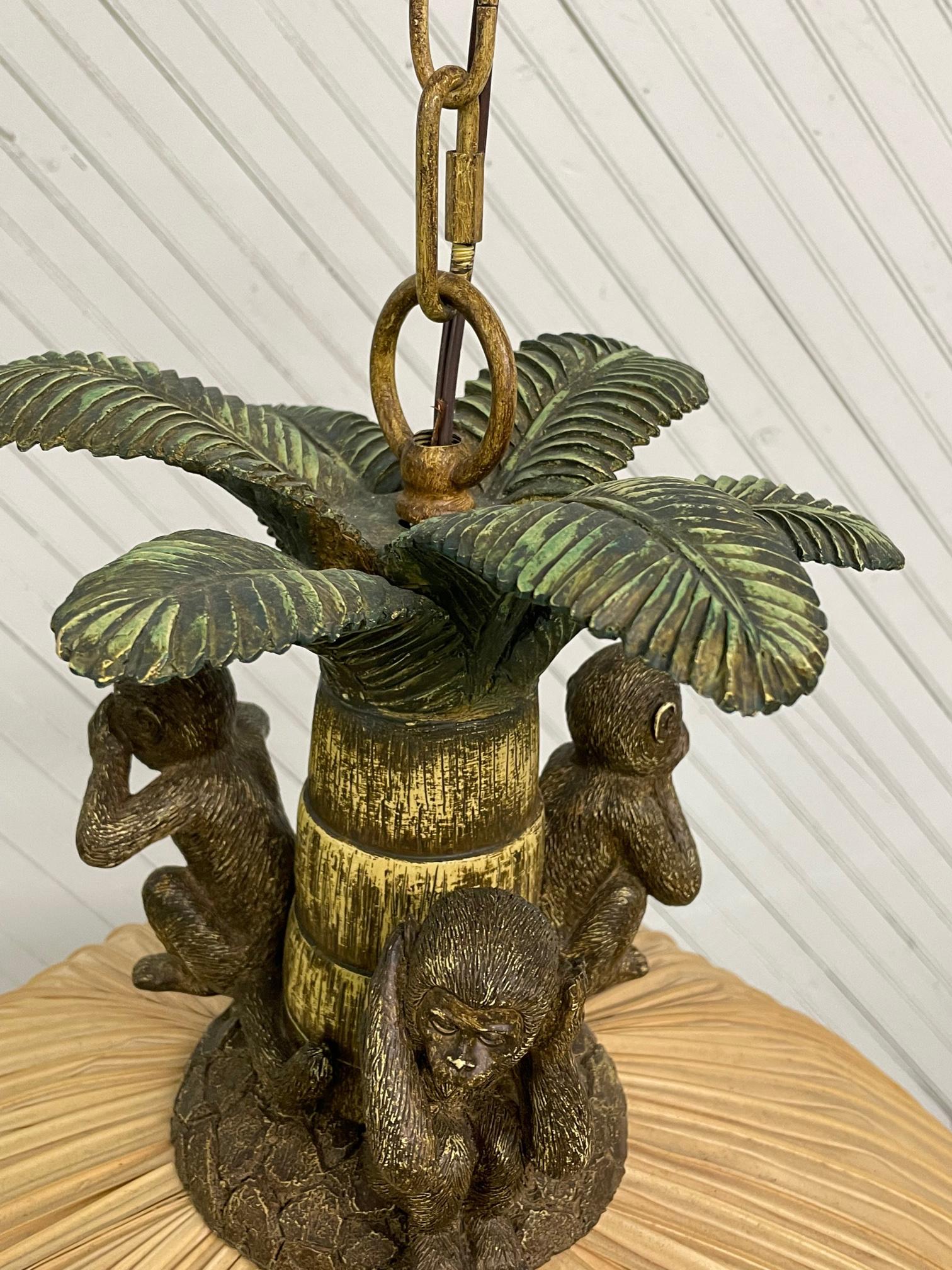 Lustre tropical des trois singes sages Bon état - En vente à Jacksonville, FL