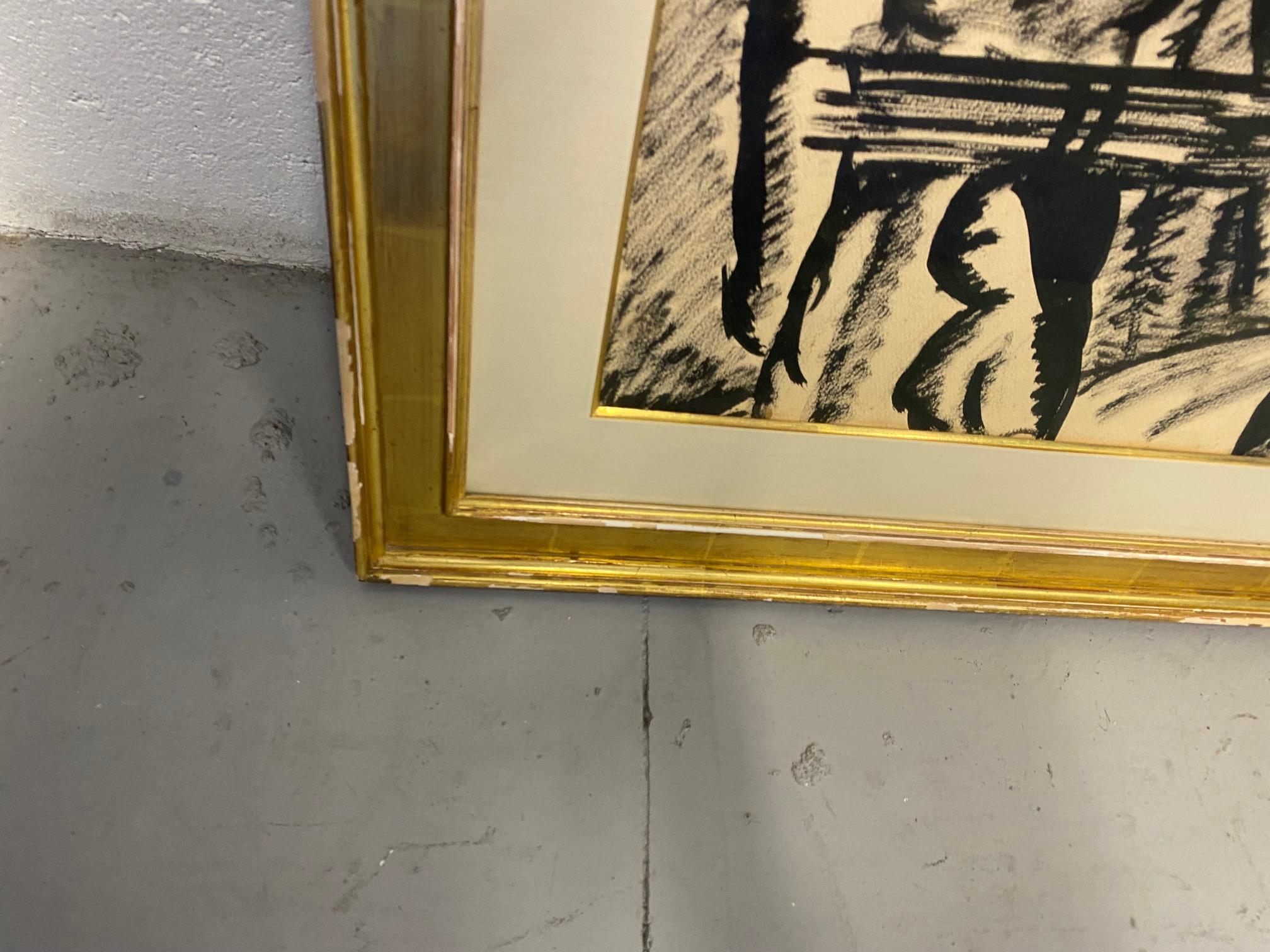 Tre donne che trasportano fagotti di Francisco Narvaez, inchiostro su carta In condizioni buone in vendita a Southampton, NY