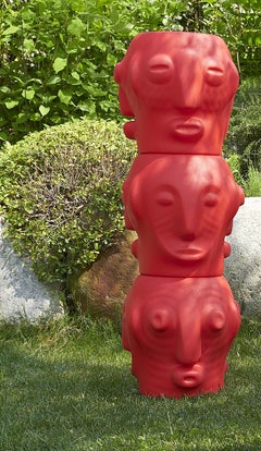 Totem rosso fuoco Threebù 3 di Marcantonio