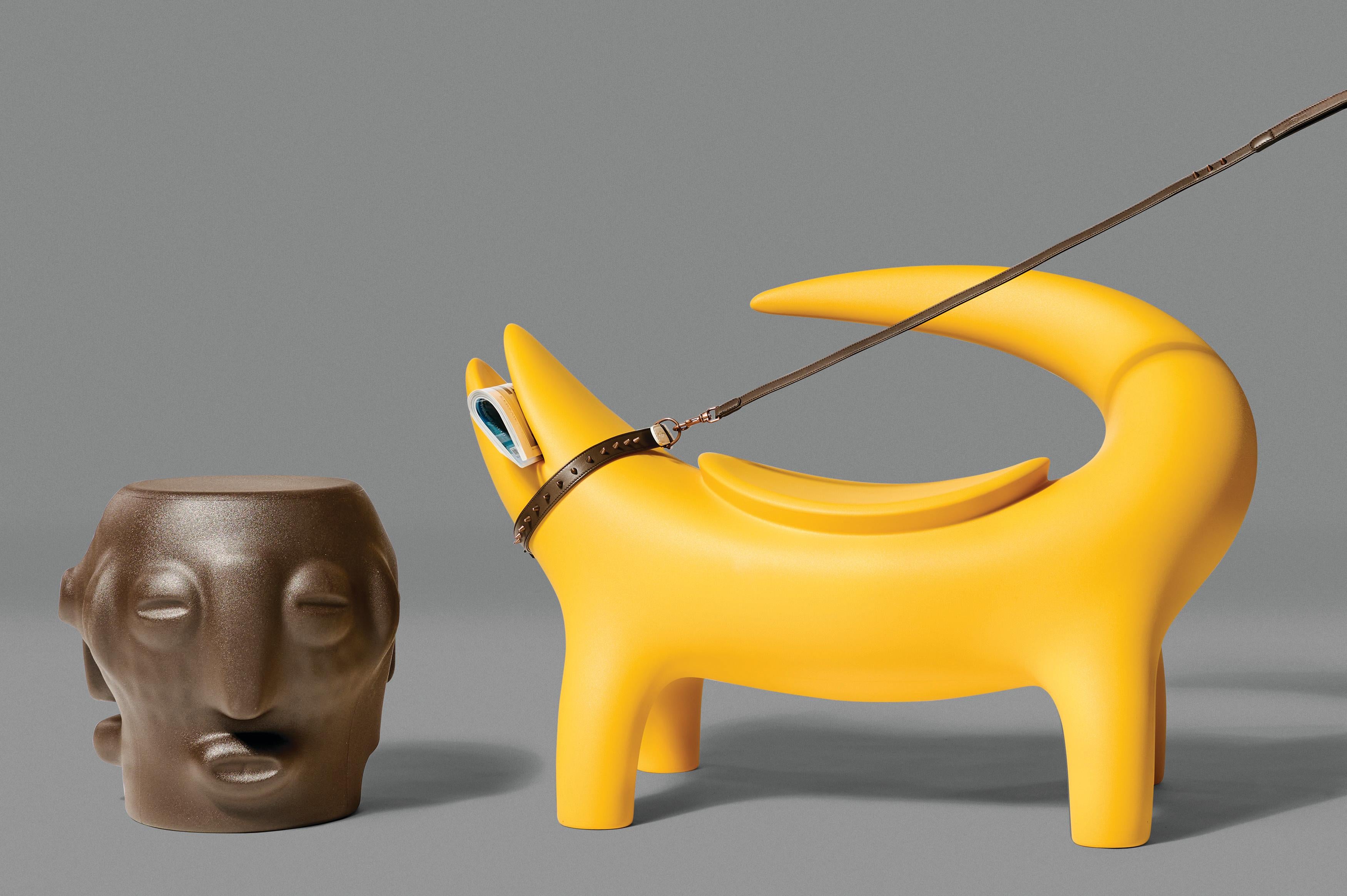 italien Table basse jaune safran Threebù par MARCANTONIO en vente