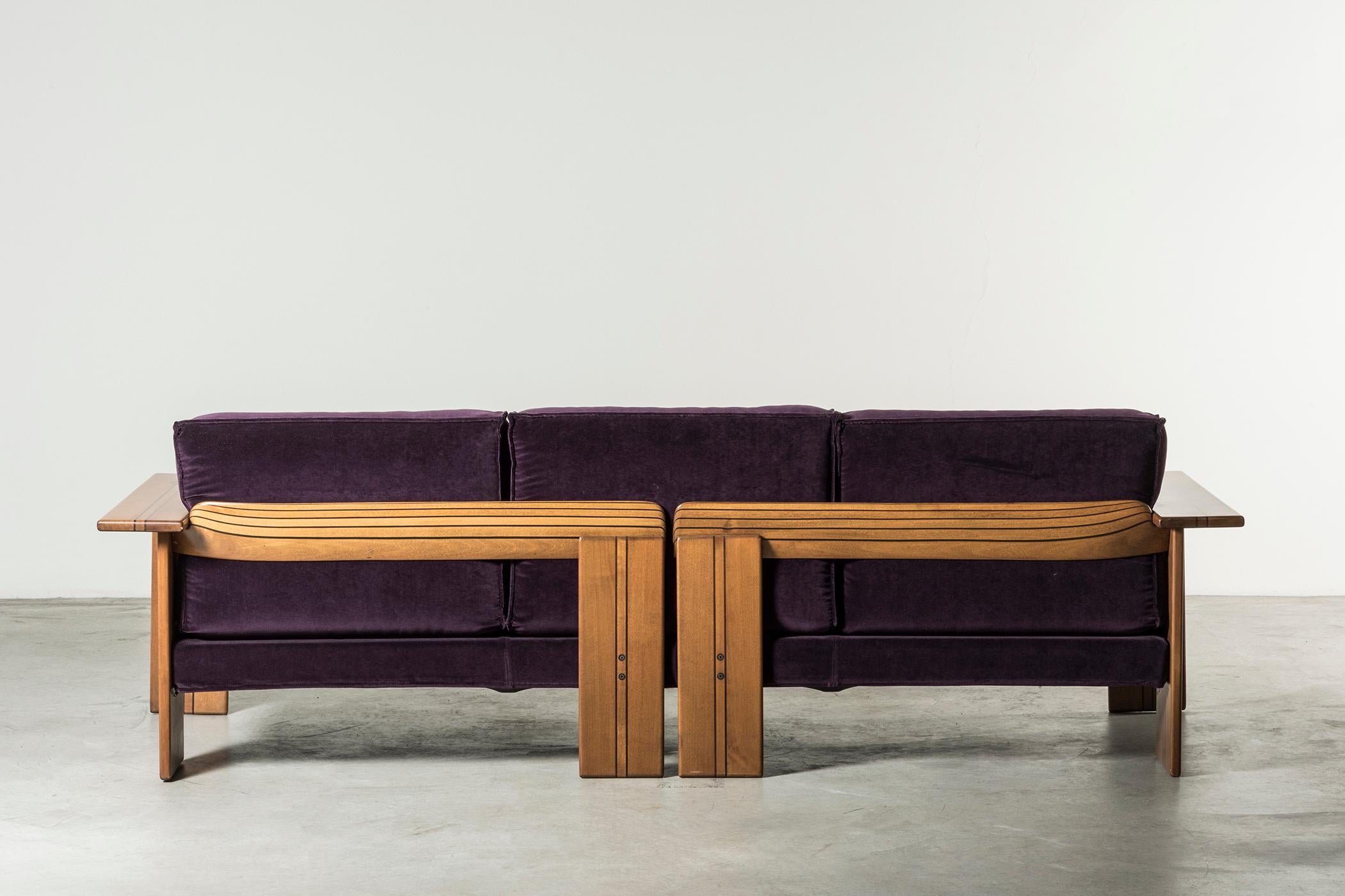 Mid-Century Modern Three‐Seater Sofa, Artona series, by Afra & Tobia Scarpa