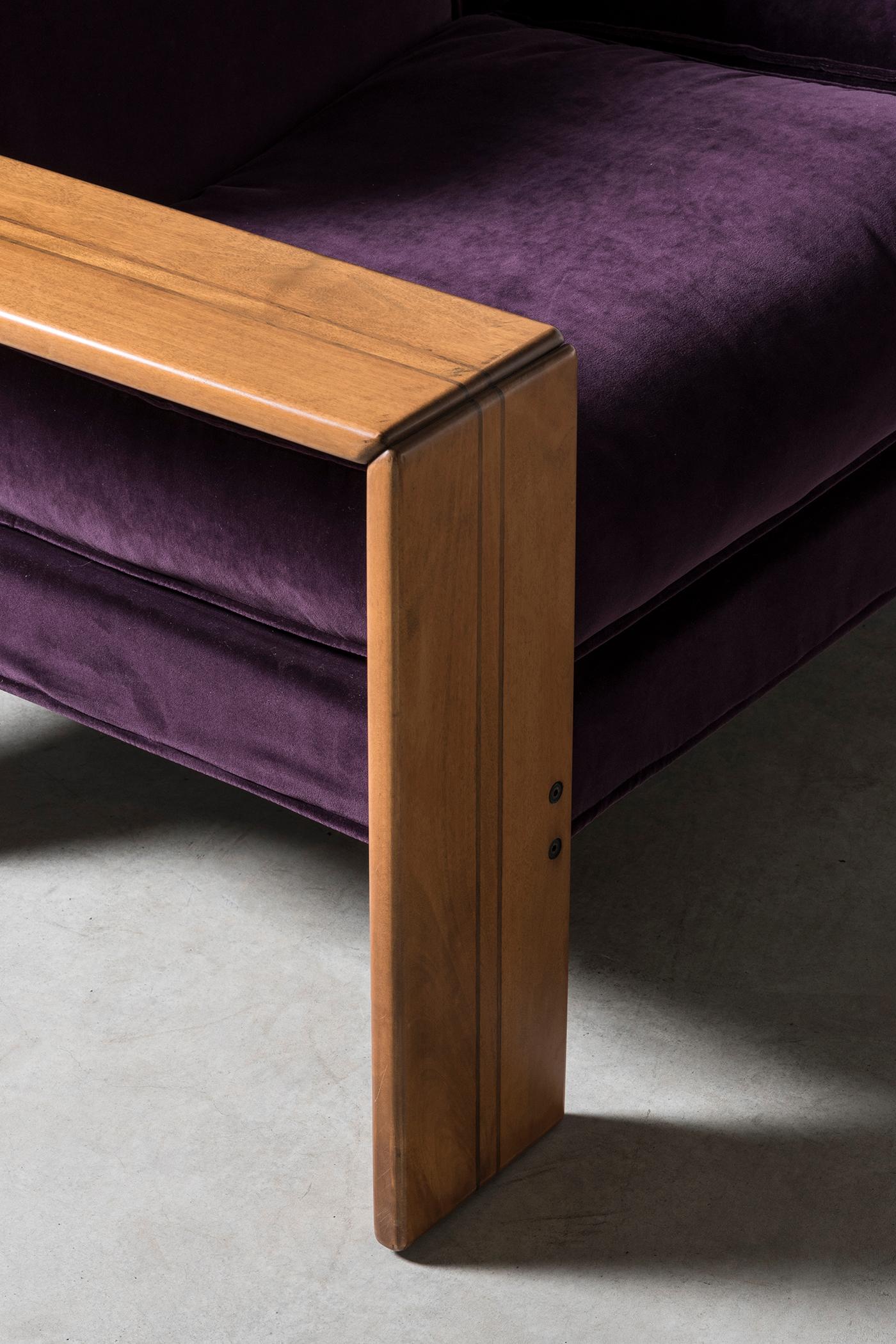 Upholstery Three‐Seater Sofa, Artona series, by Afra & Tobia Scarpa