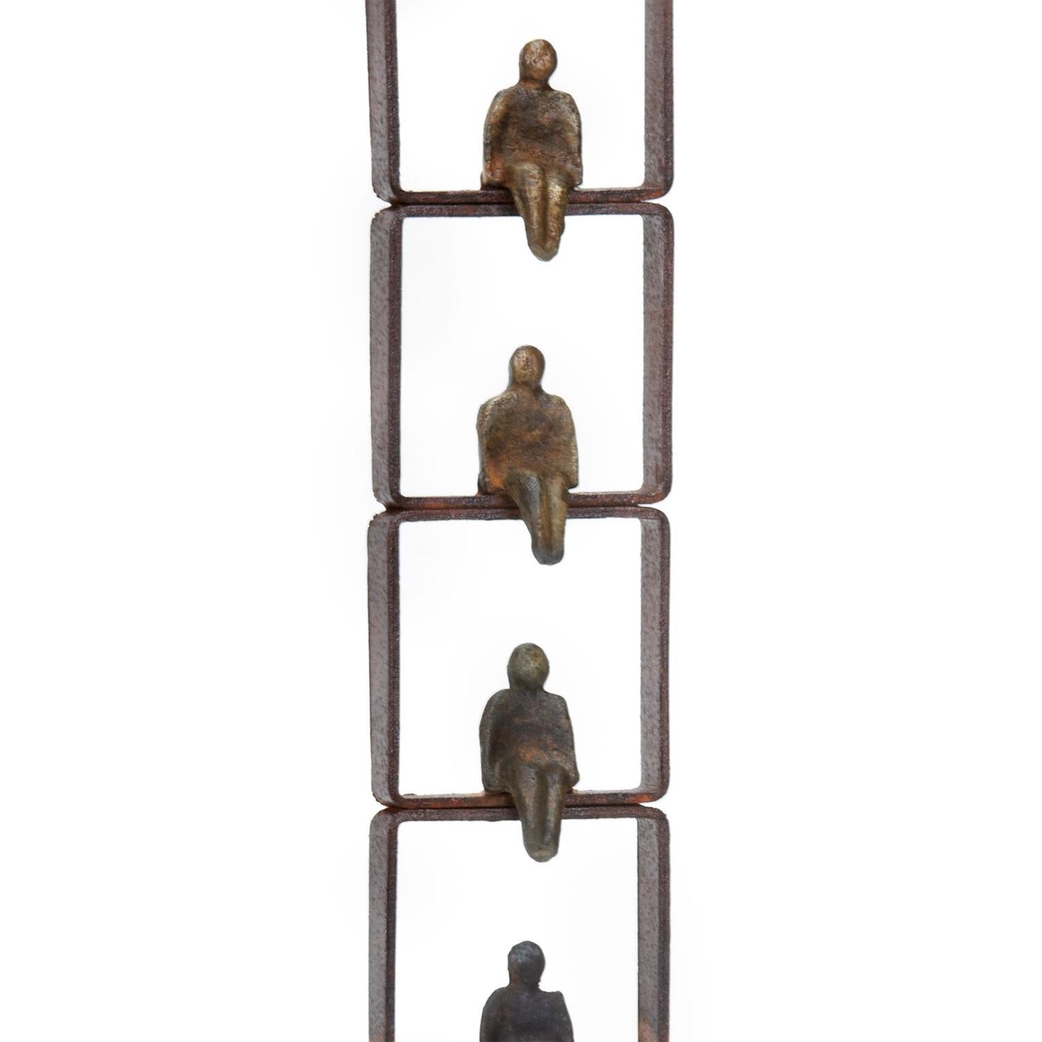 Belgian Threshold 5 Bronze Sculpture For Sale