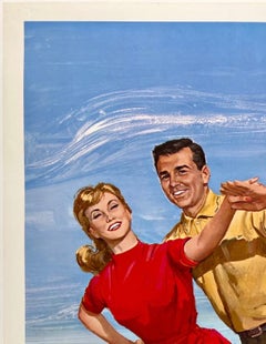 EMOCIONANTE SUN VALLEY, IDAHO: Cartel original vintage de turismo de la década de mediados del siglo pasado (MCM)