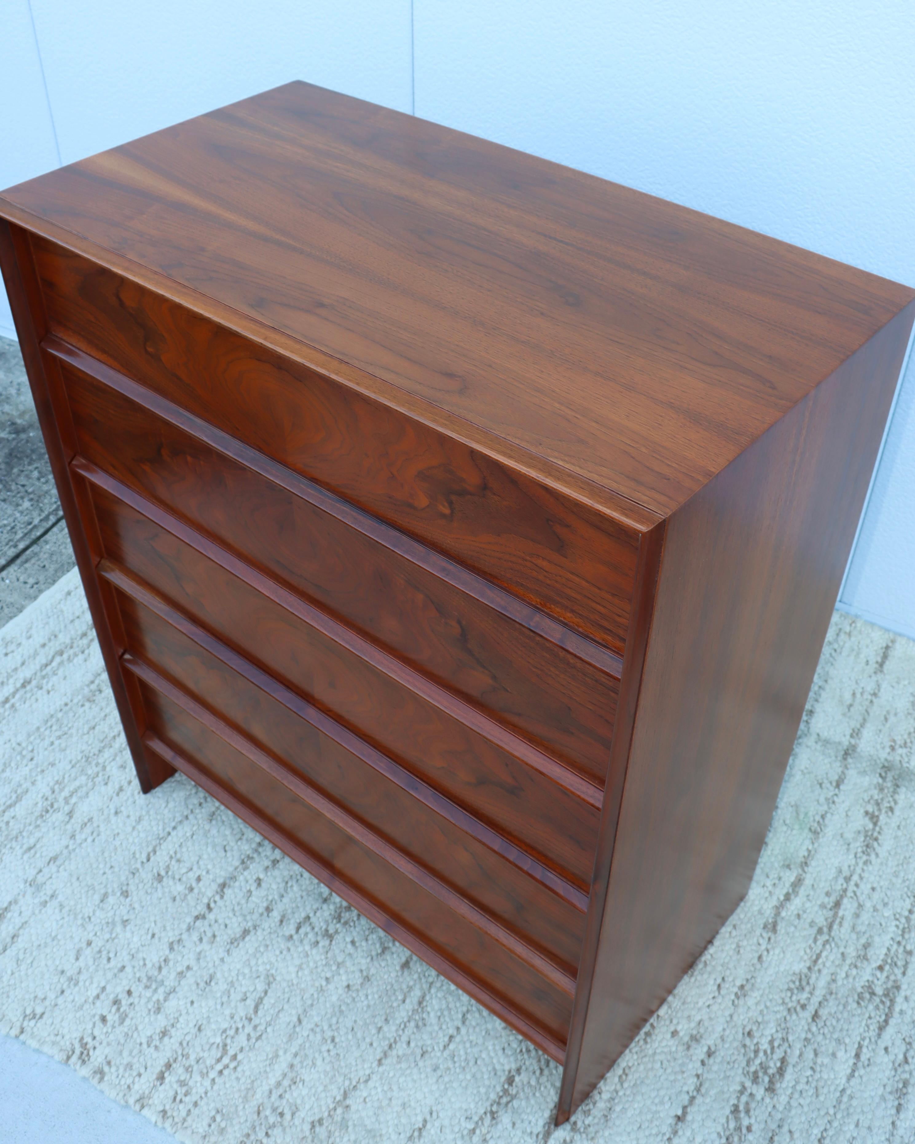 T.H.Robsjohn Gibbings for Widdicomb 5 Drawer Tall Dresser 3