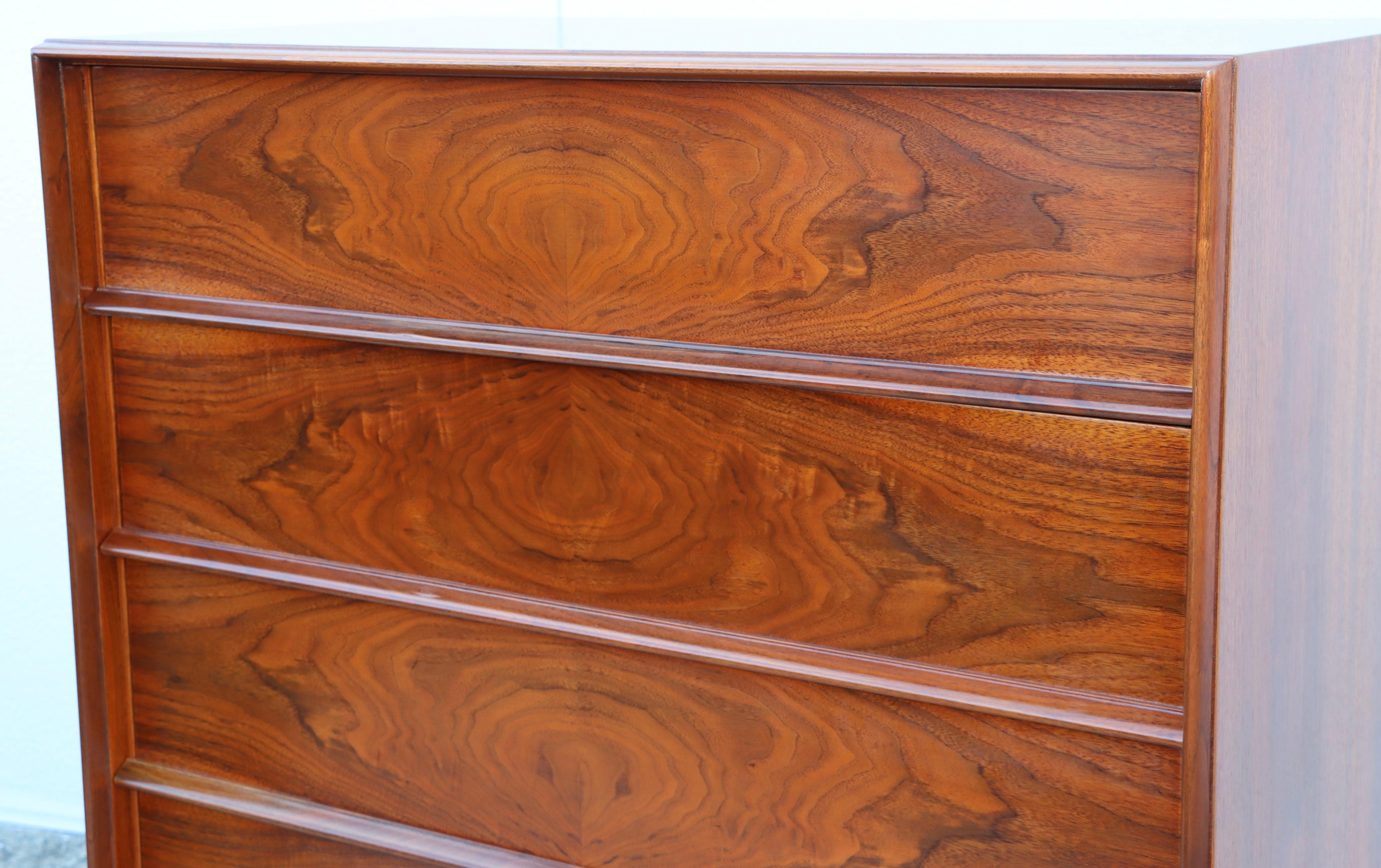 T.H.Robsjohn Gibbings for Widdicomb 5 Drawer Tall Dresser 6