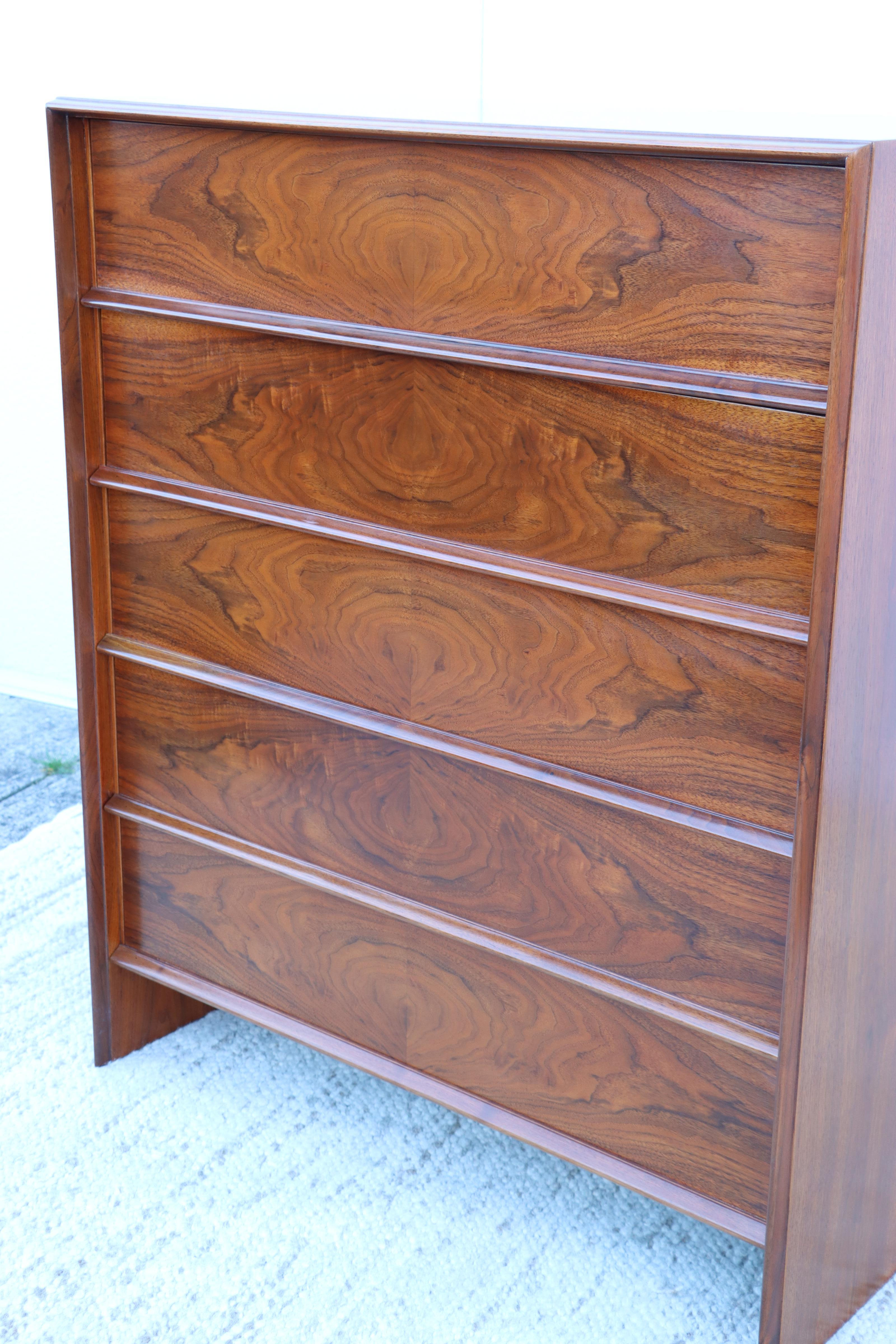 T.H.Robsjohn Gibbings for Widdicomb 5 Drawer Tall Dresser 8