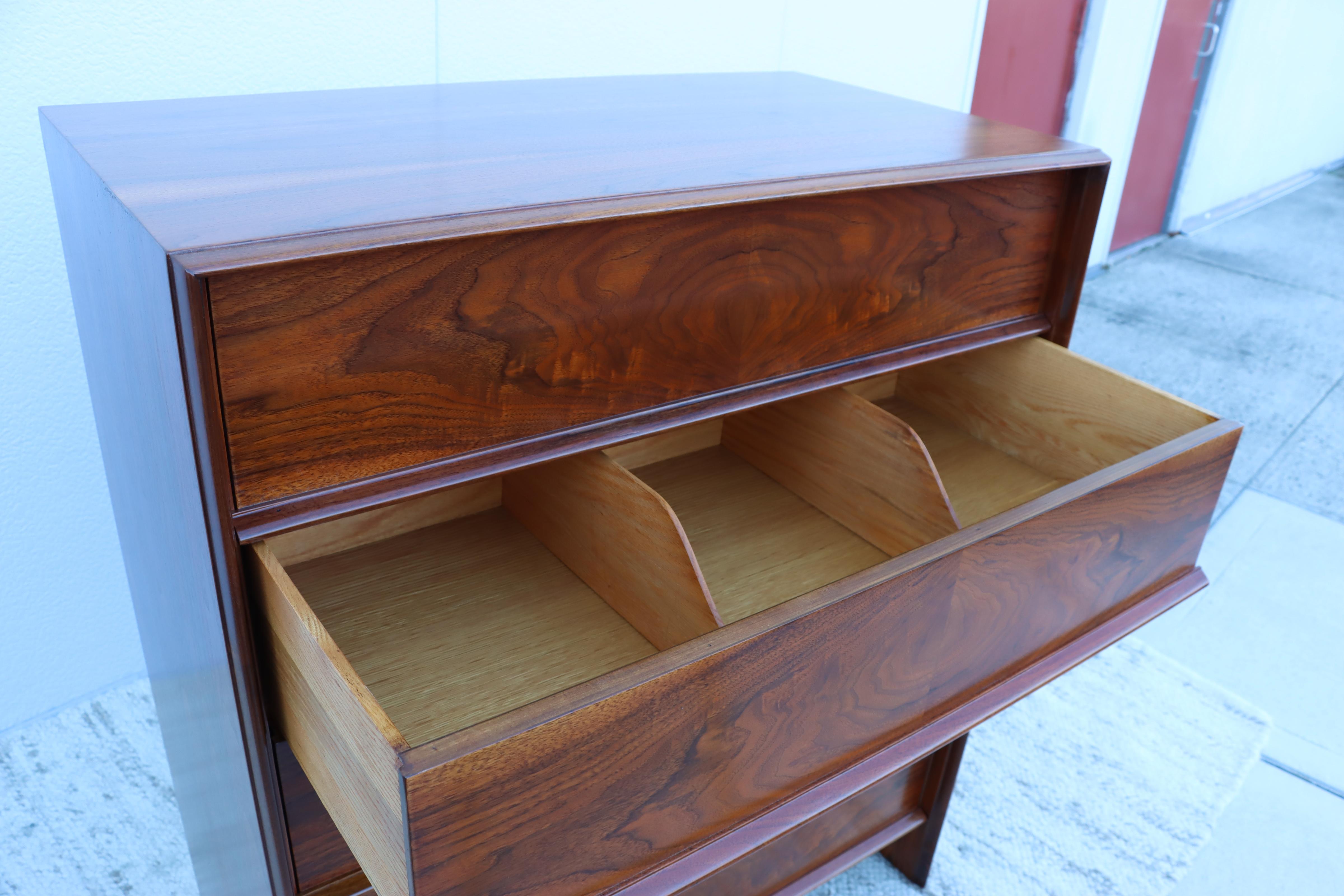 T.H.Robsjohn Gibbings for Widdicomb 5 Drawer Tall Dresser 10