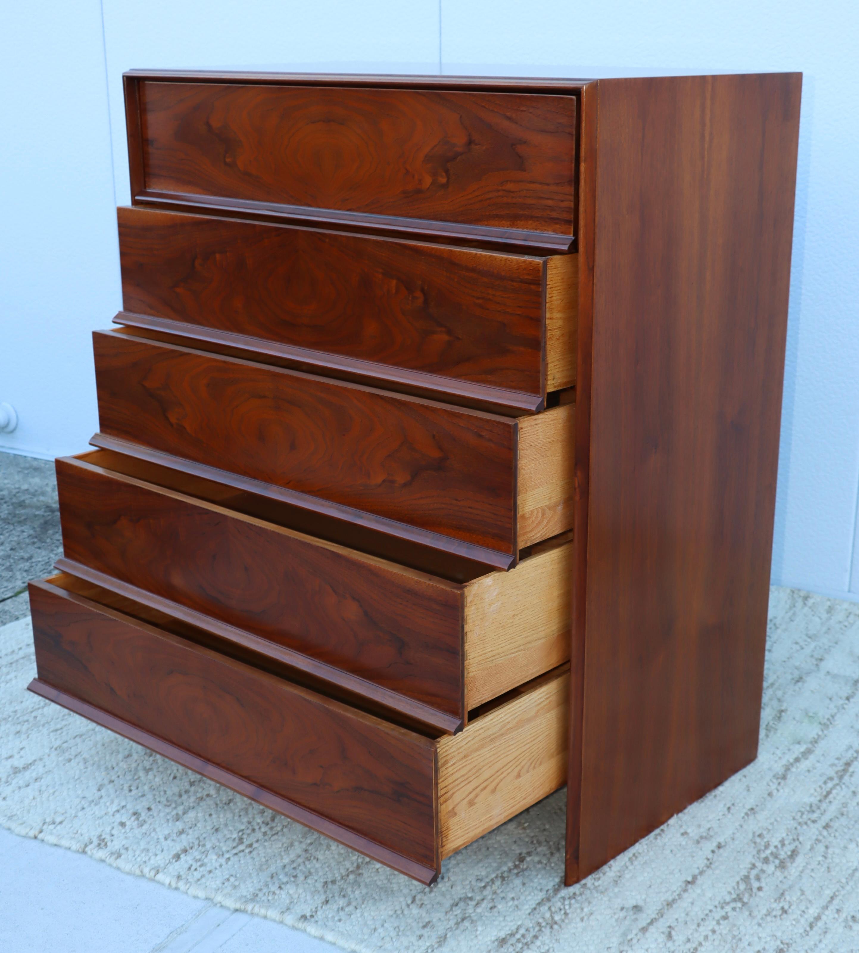 T.H.Robsjohn Gibbings for Widdicomb 5 Drawer Tall Dresser 11