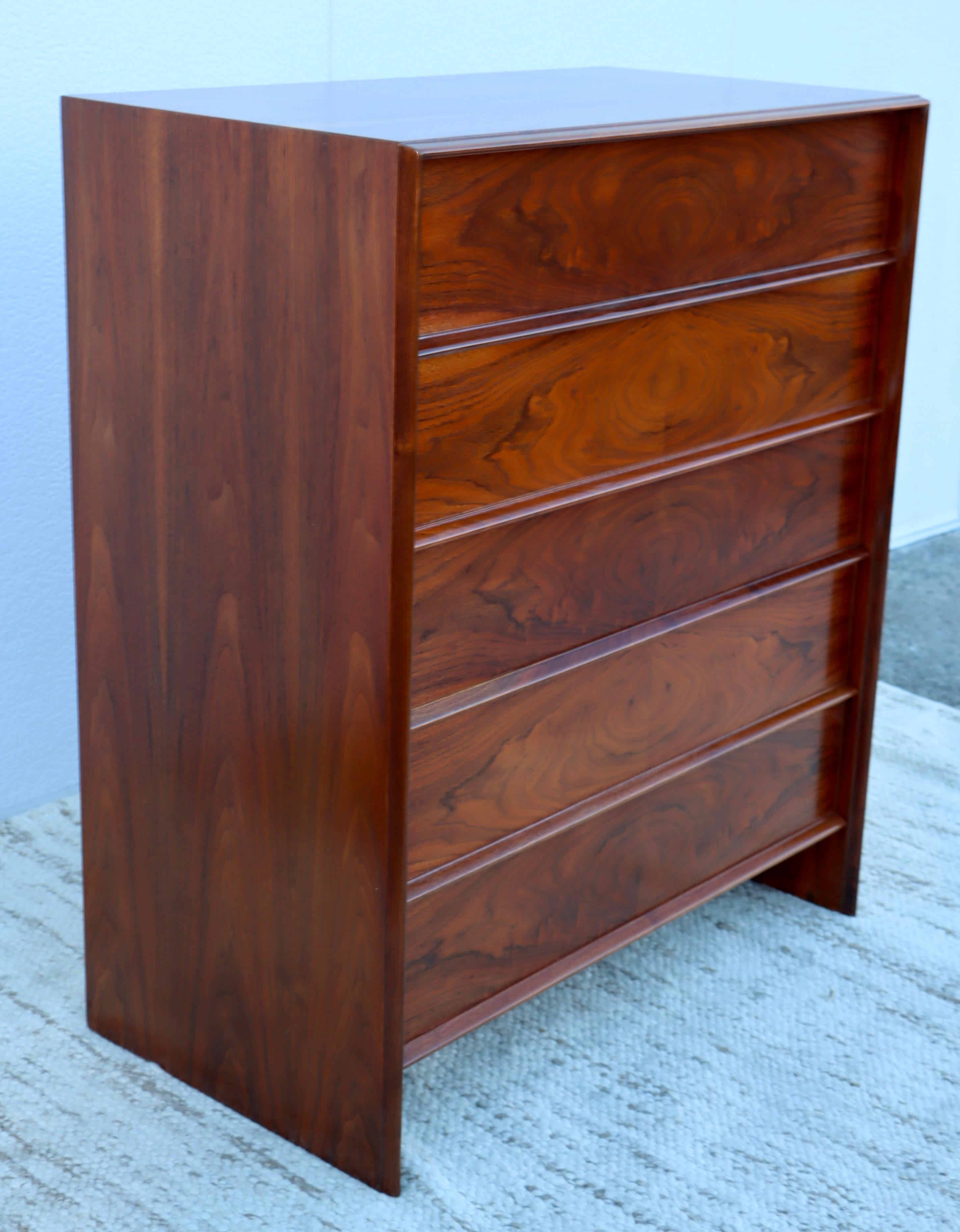 T.H.Robsjohn Gibbings for Widdicomb 5 Drawer Tall Dresser 12