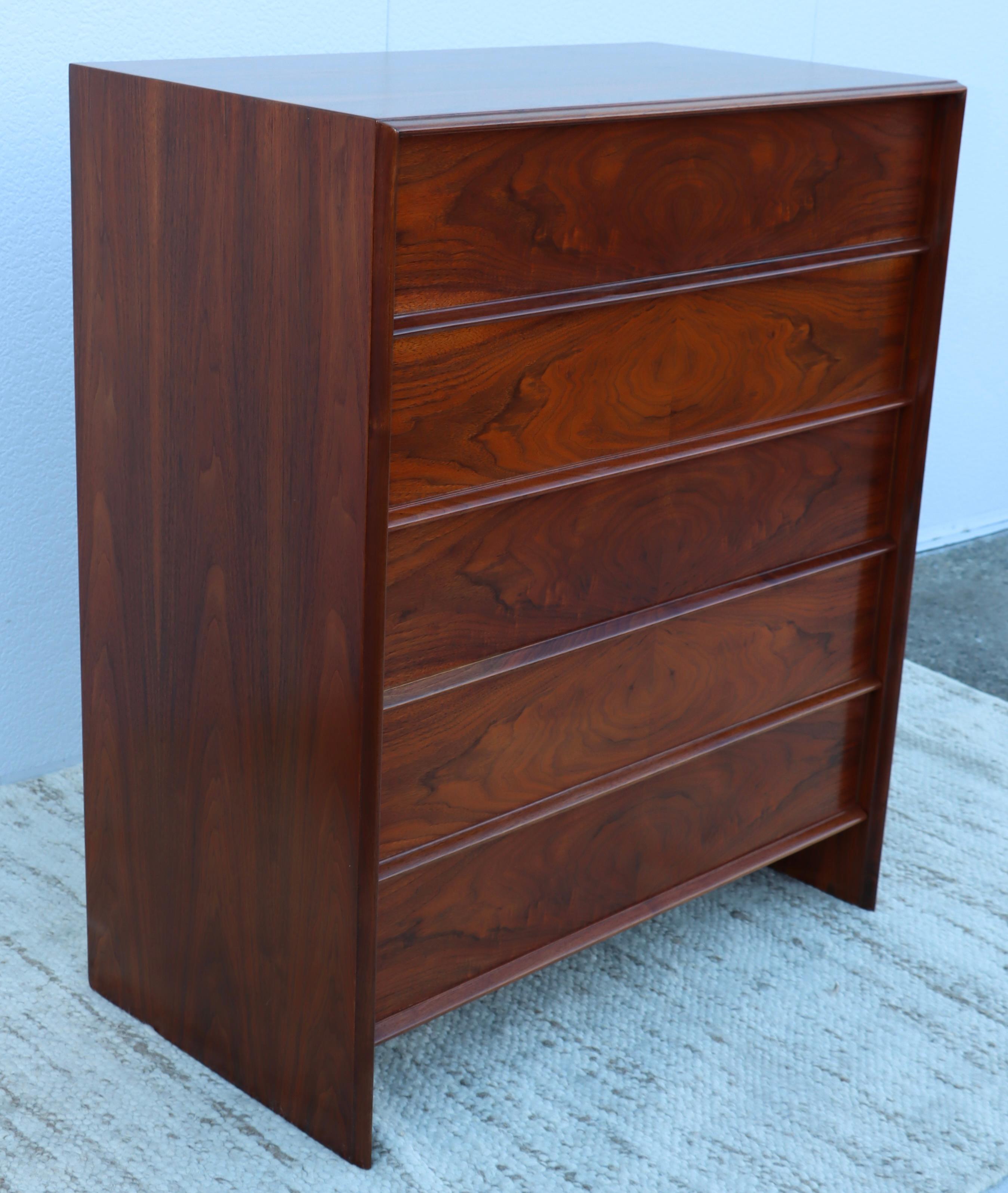 T.H.Robsjohn Gibbings for Widdicomb 5 Drawer Tall Dresser 13
