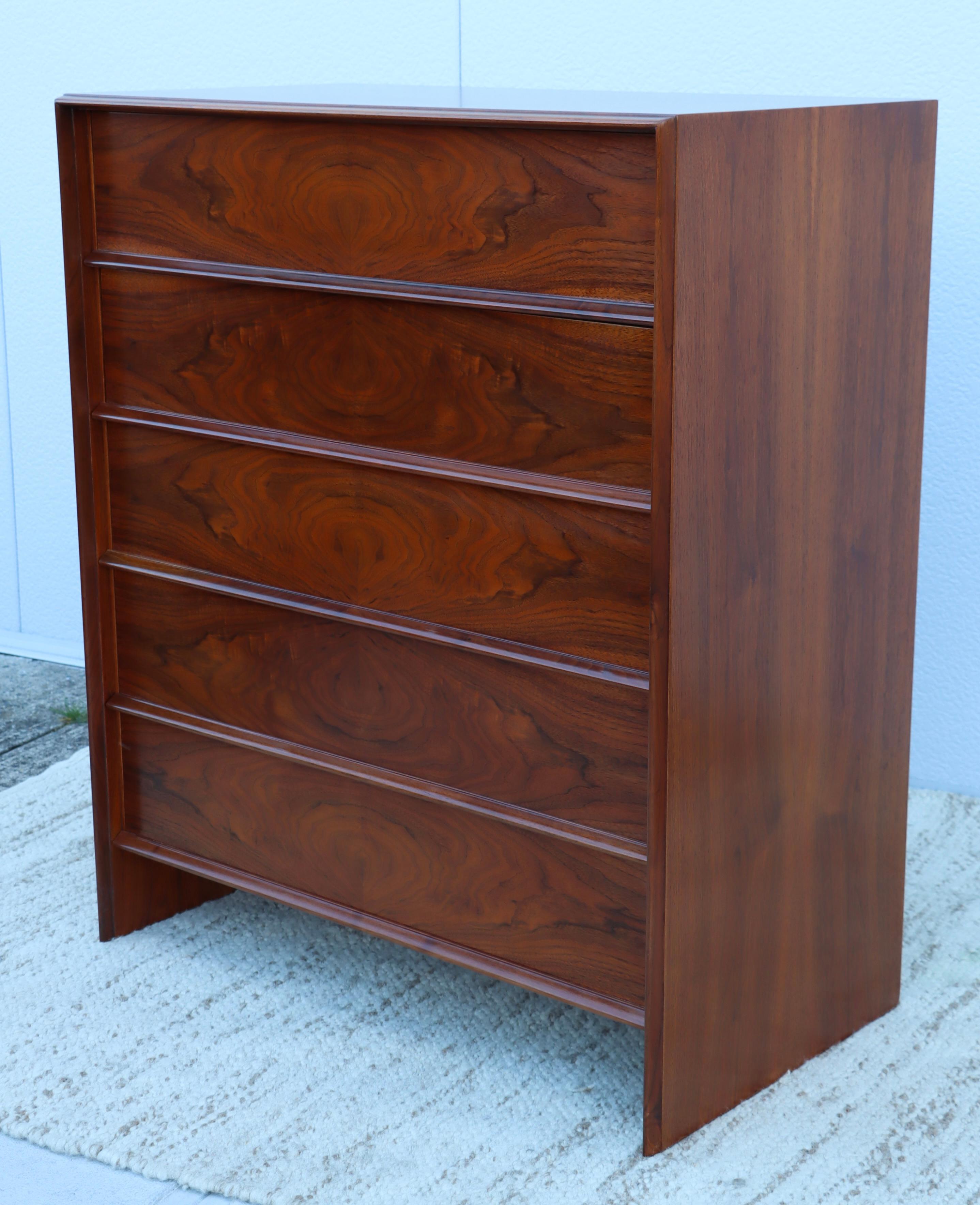 Mid-20th Century T.H.Robsjohn Gibbings for Widdicomb 5 Drawer Tall Dresser