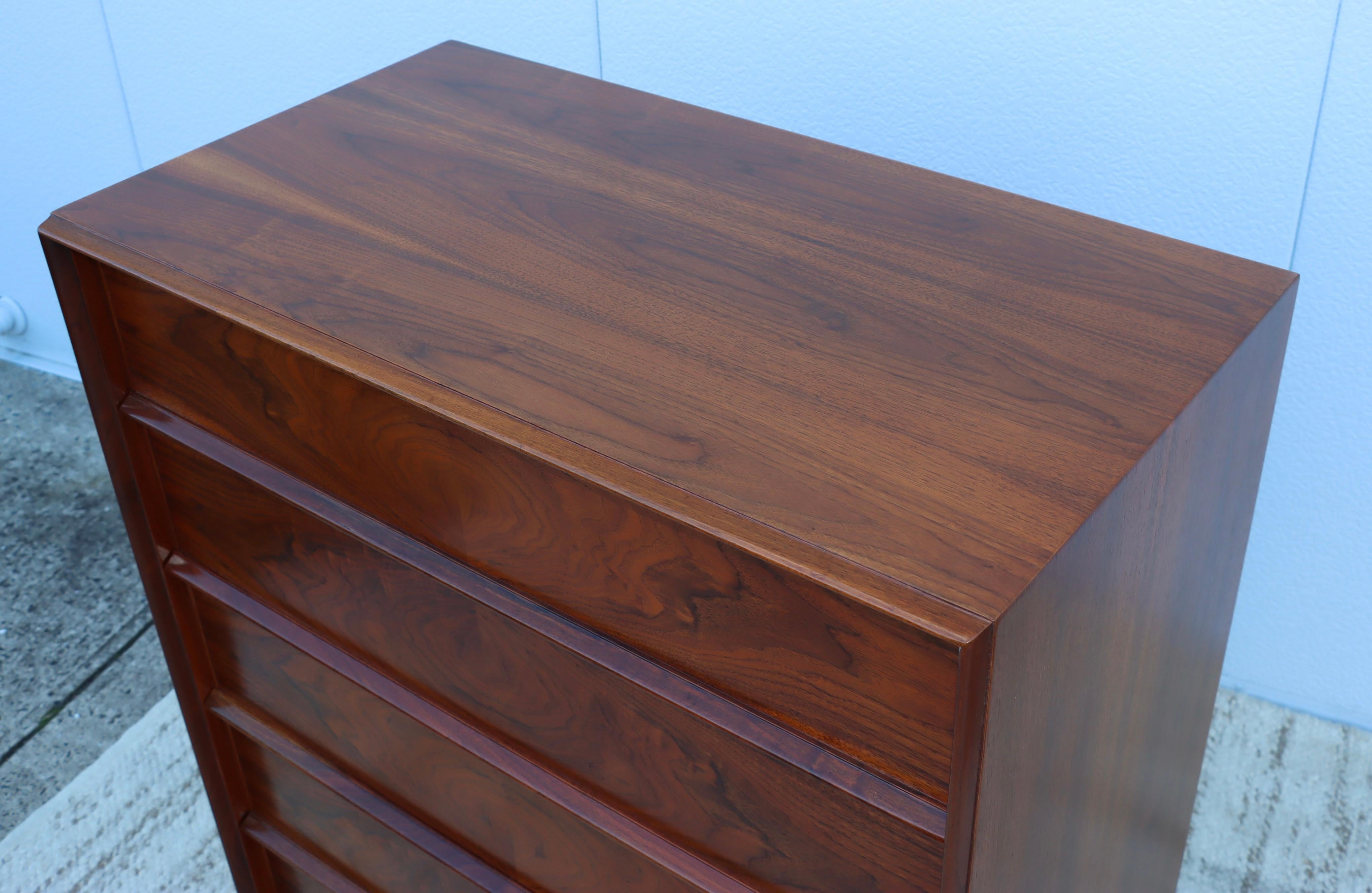 T.H.Robsjohn Gibbings for Widdicomb 5 Drawer Tall Dresser 2