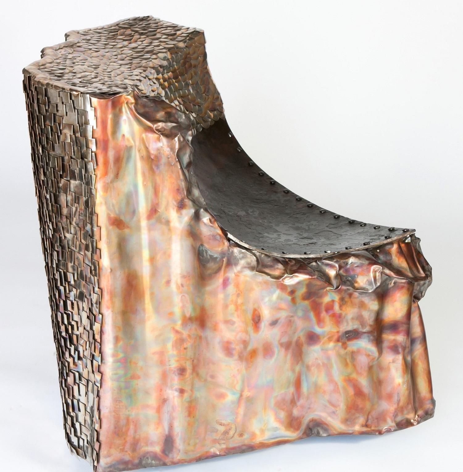 Moderne Chaise en acier inoxydable fabriquée à la main  par Anadora Lupo en vente