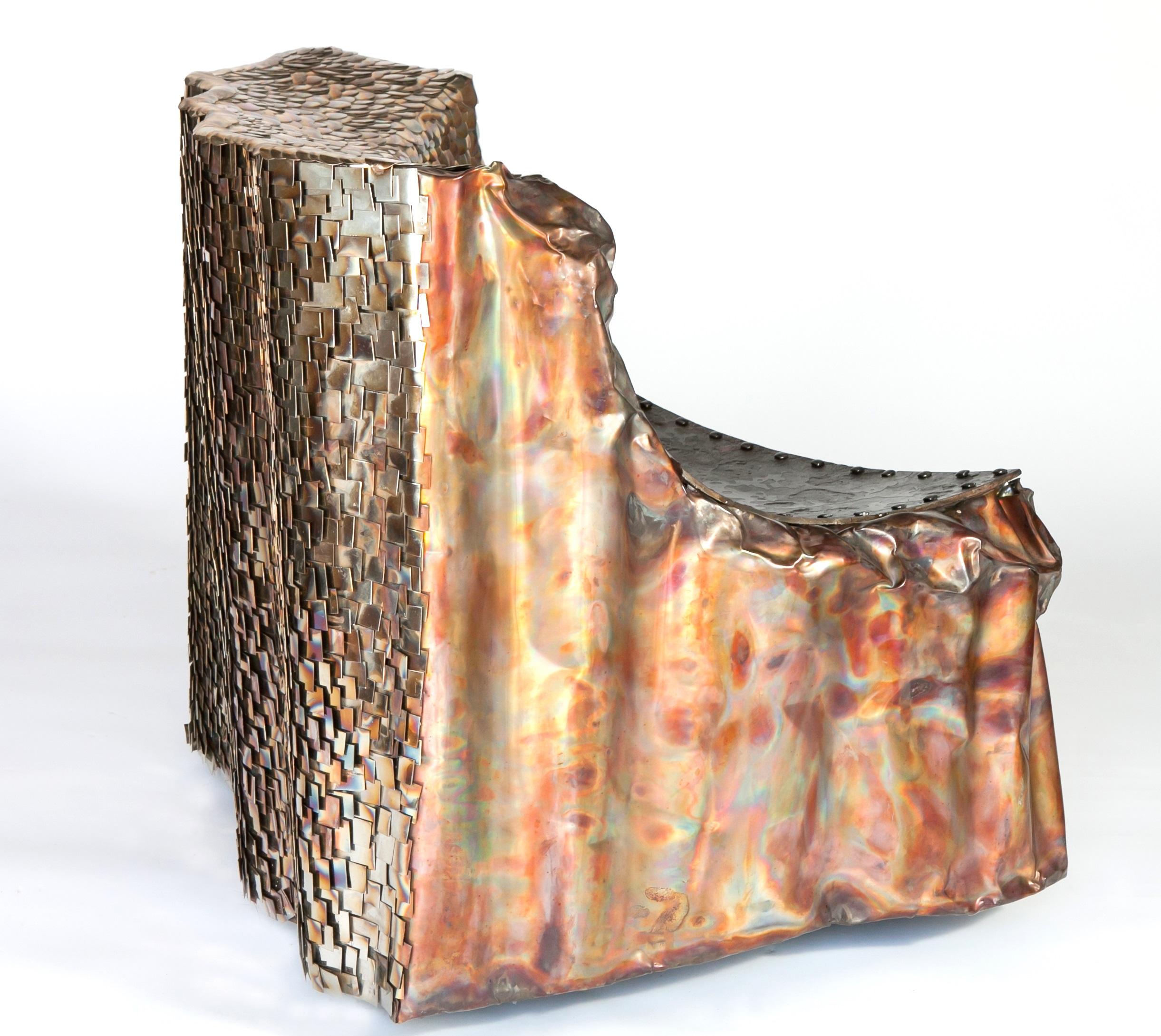 Balkanique Chaise en acier inoxydable fabriquée à la main  par Anadora Lupo en vente
