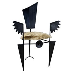 Throne for the King of Birds in Steel and Synthetic Fur by Frederic Gaillard