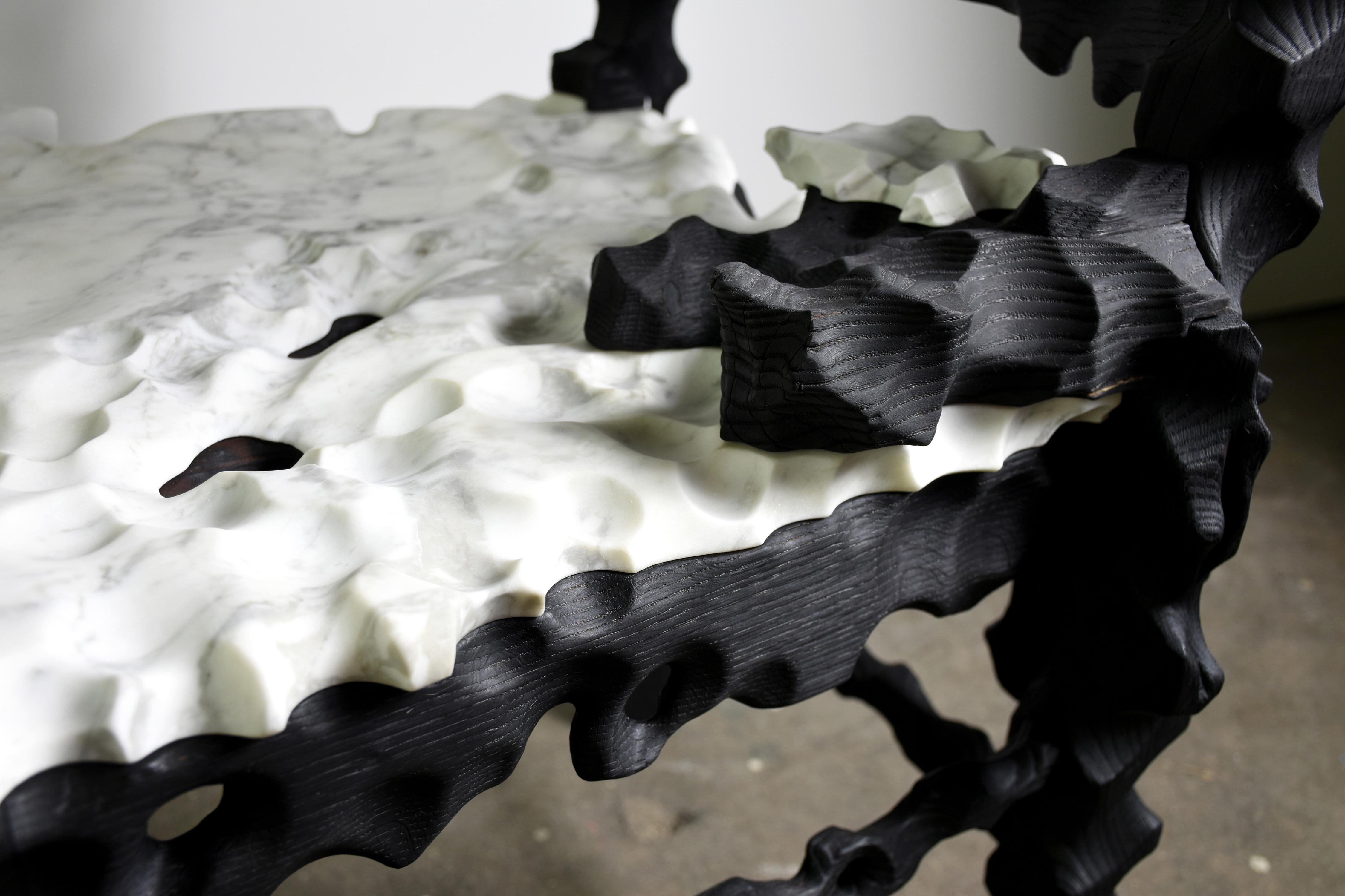 Marble Throne Side Table by Gabor Gobi For Sale