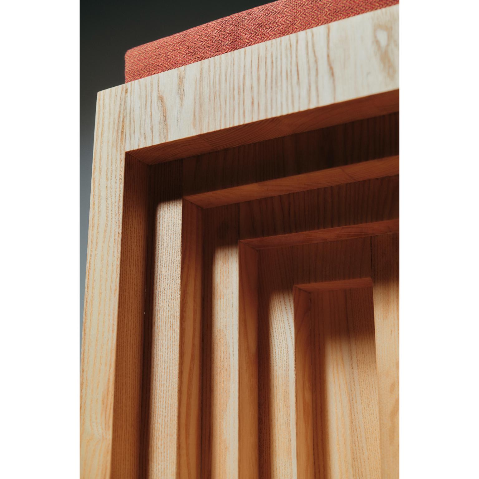 Other Cubic Shape Natural Ash Wood Side Table with Fiber Seating by Heilig Objects For Sale
