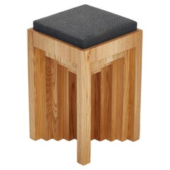 Throne Stool in Natural Ash Wood And Synthetic Yarn by Heilig Objects