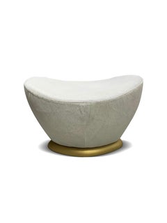 Throne Style Ottoman with Curved Seat