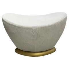 Throne Style Ottoman with Curved Seat