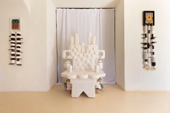Sedia "Throne white flower" di Caroline Rennequin - sedute e arredi