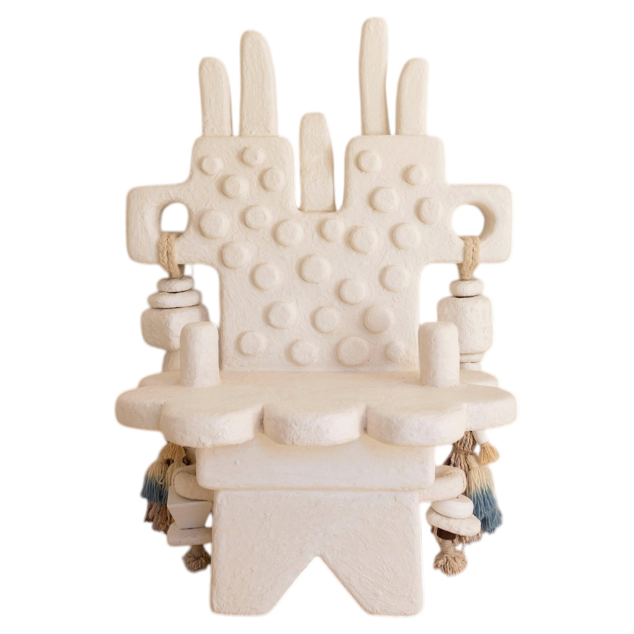Throne white flower by Caroline Rennequin chair seat furniture