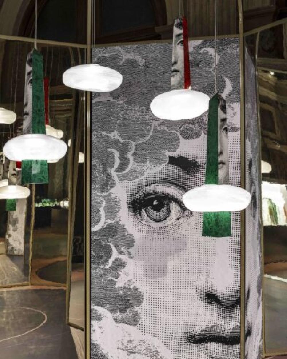 Italian THROUGH THE CLOUDS Marbalia Large Pendant lamp by Fornasetti for Wonderglass For Sale