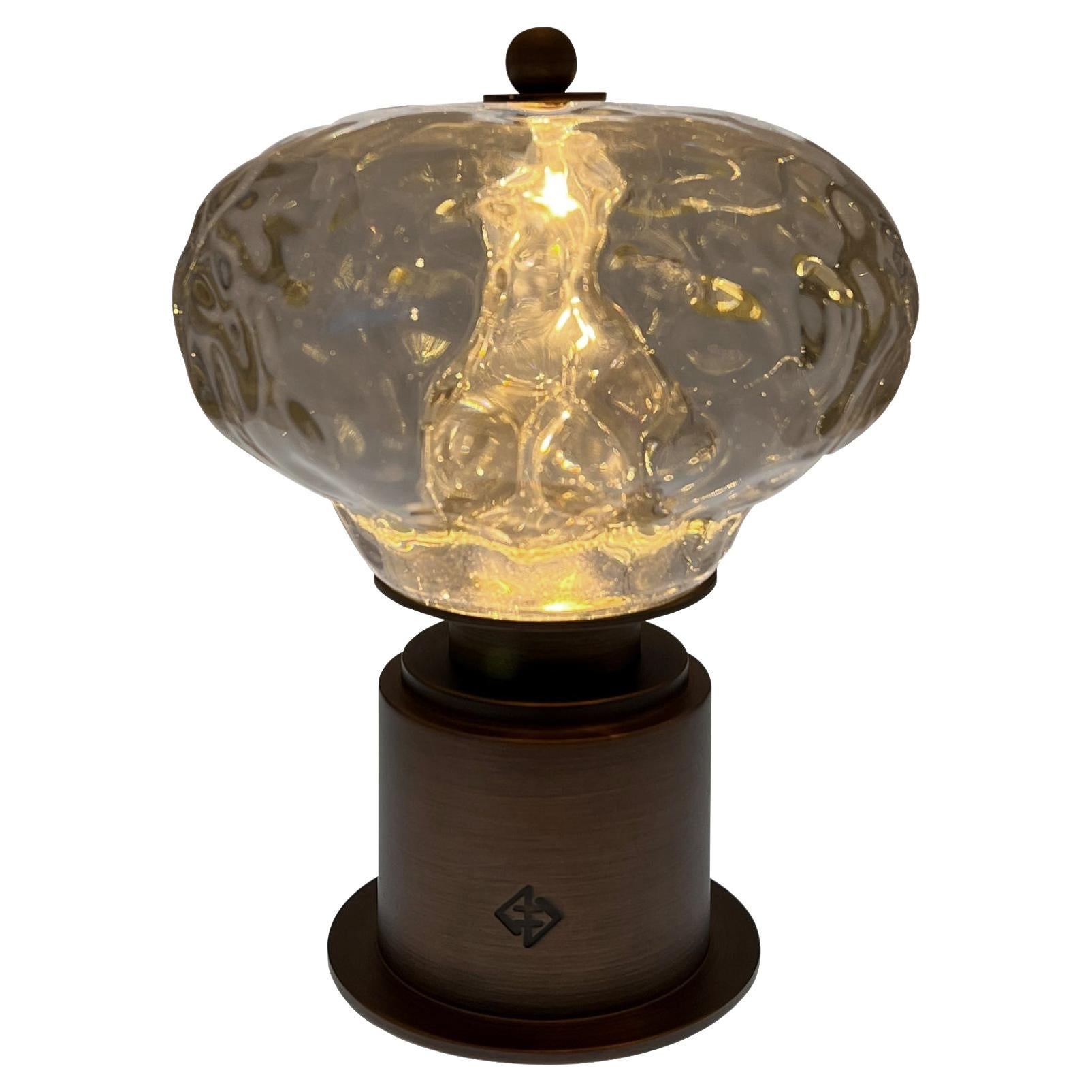 Through the Looking Glass Portable LED Lamp in Glass and Bronze by André Fu Liv For Sale