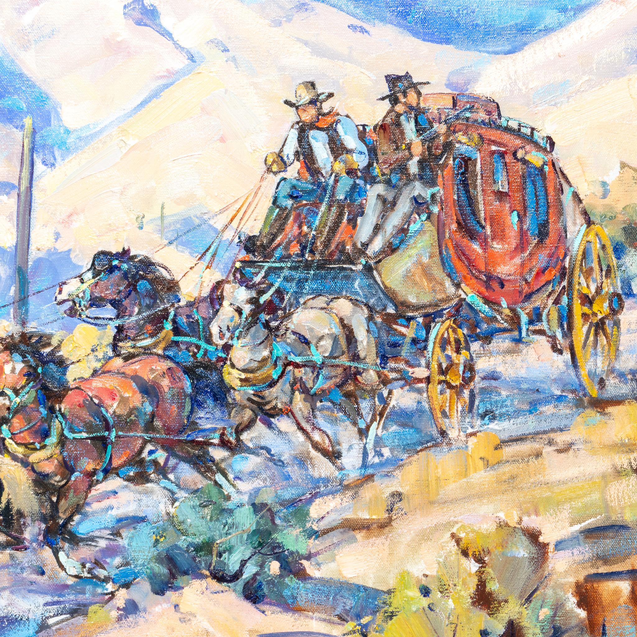 Américain Through the Pugho Pass - Butterfield Trail Original Oil Paintingby Marjorie Reed en vente
