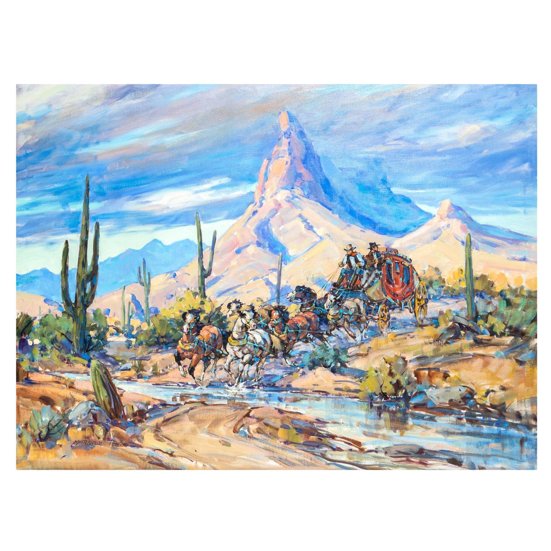 Through the Pugho Pass - Butterfield Trail Original Oil Paintingby Marjorie Reed en vente