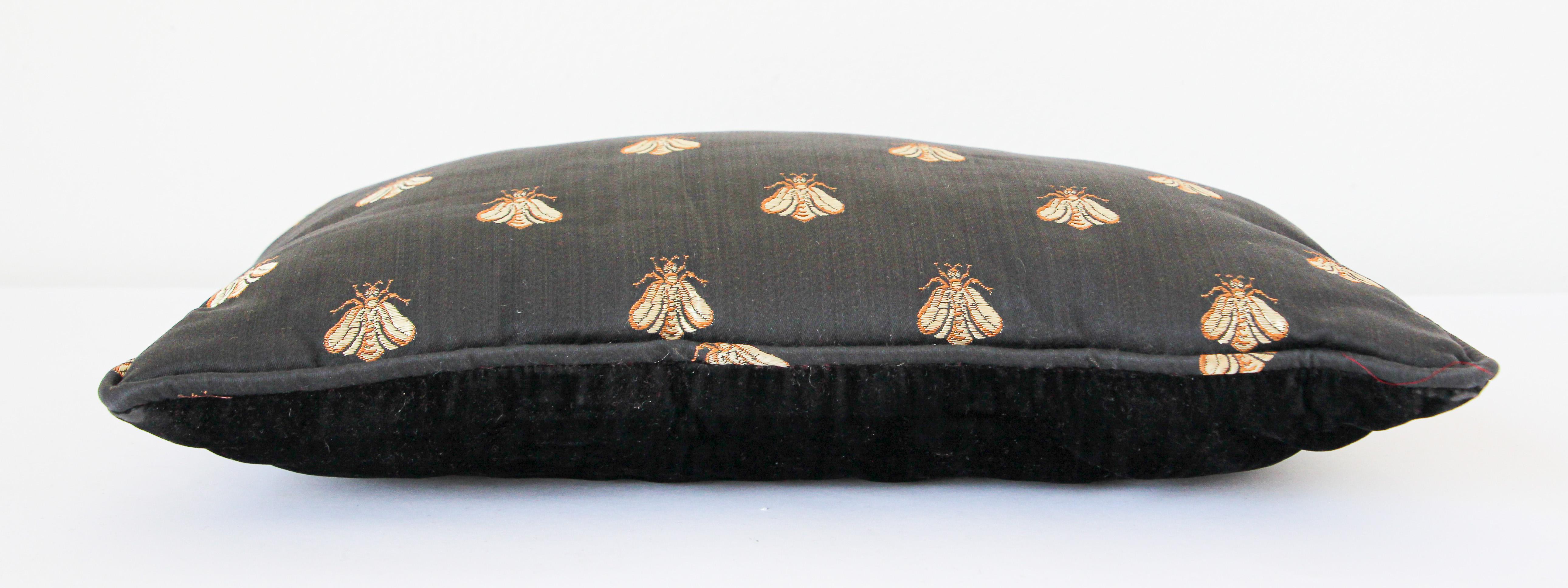 Throw Decorative Black and Gold Silk Accent Pillow 1