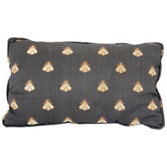 Throw Decorative Black and Gold Silk Accent Pillow