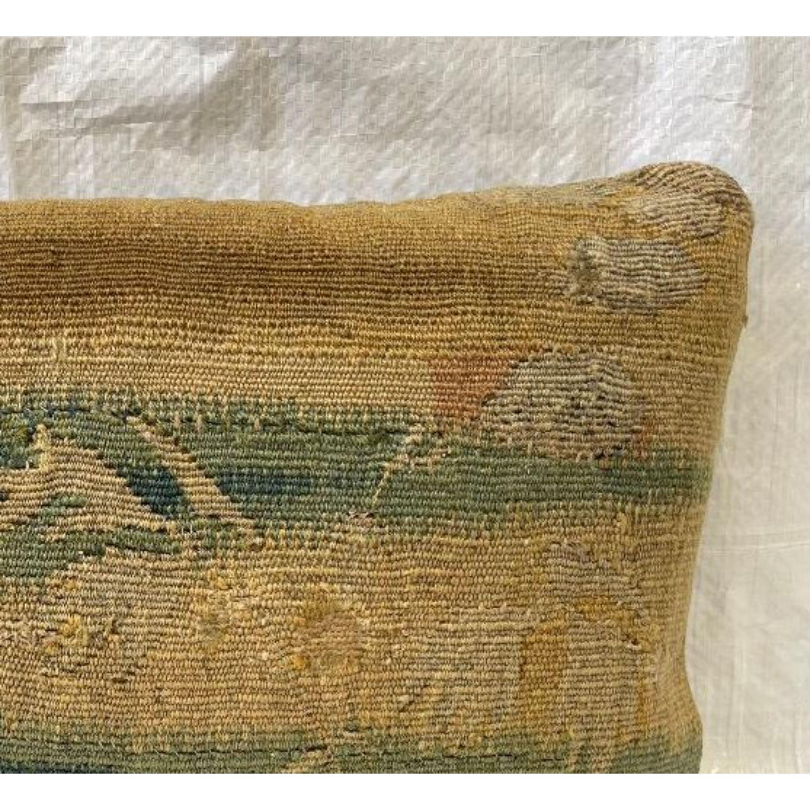 Throw Pillow Made from 16th Century Flemish Tapestry In Good Condition For Sale In Los Angeles, US