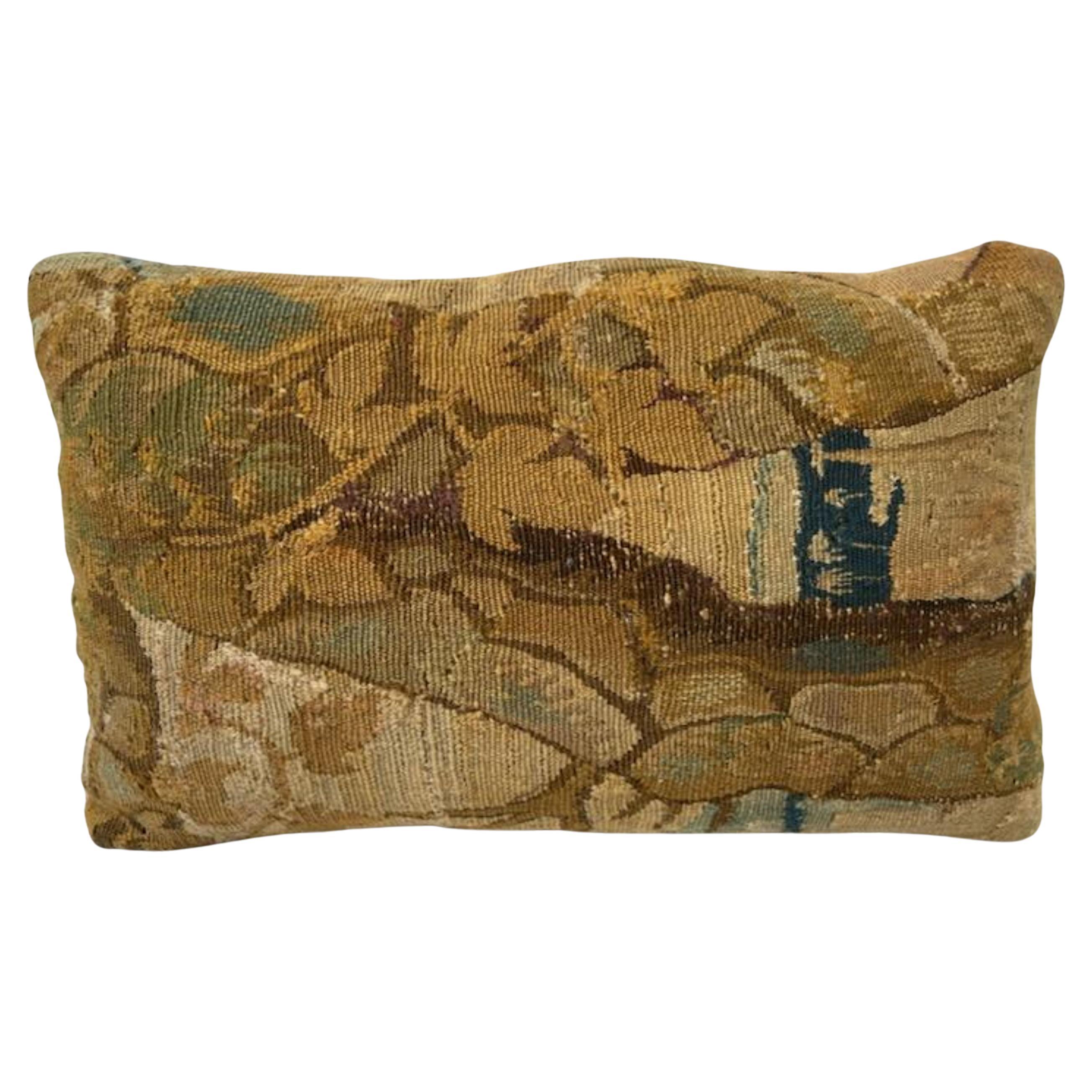 Throw Pillow Made from 16th Century Flemish Tapestry For Sale