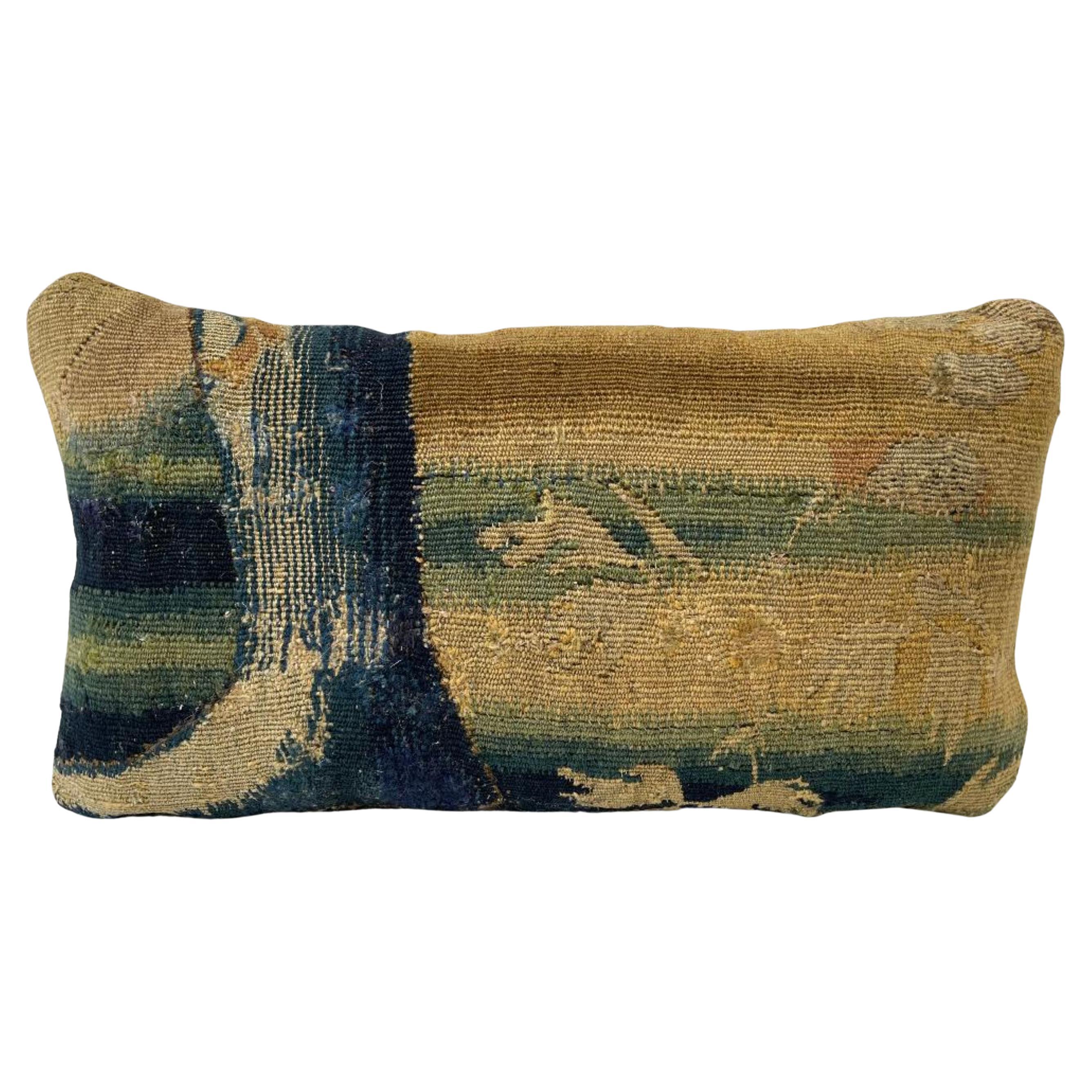 Throw Pillow Made from 16th Century Flemish Tapestry For Sale