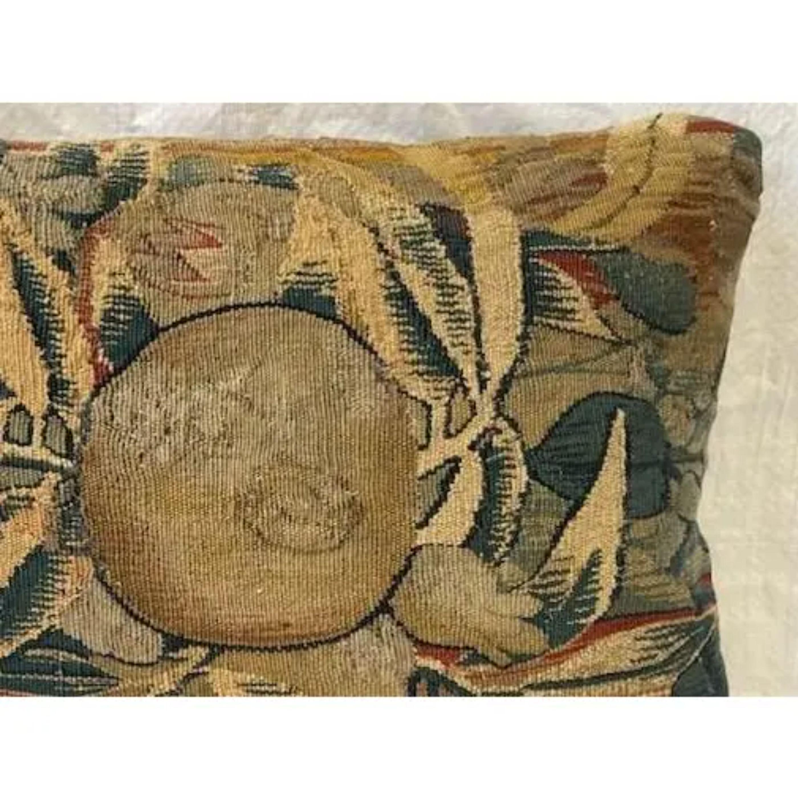 17th Century Brussels Tapestry Pillow 17
