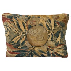Antique Throw Pillow Made from 17th Century Brussels Tapestry