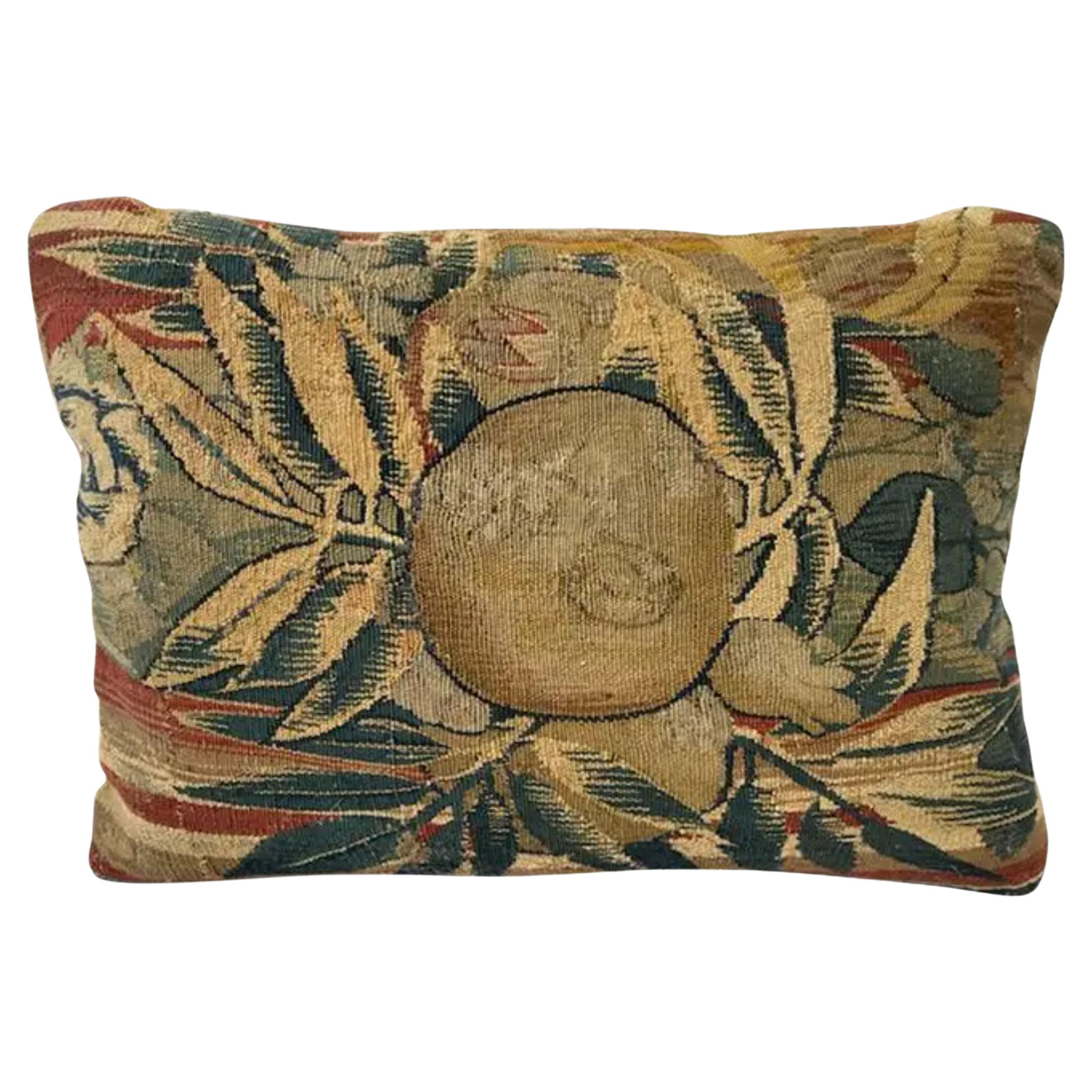 Throw Pillow Made from 17th Century Brussels Tapestry For Sale